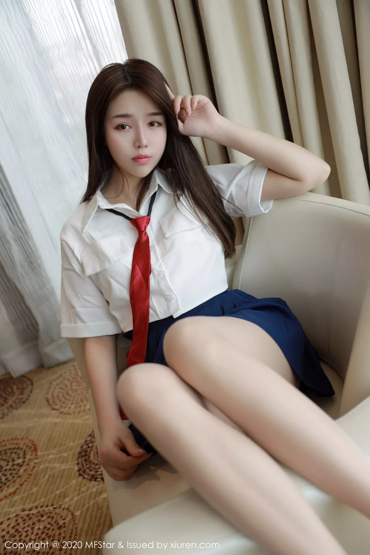 秀人集.com_[MFStar模范学院]Vol.362_嫩模梦梵私房性感JK制服露蕾丝内裤秀翘臀诱惑写真53P