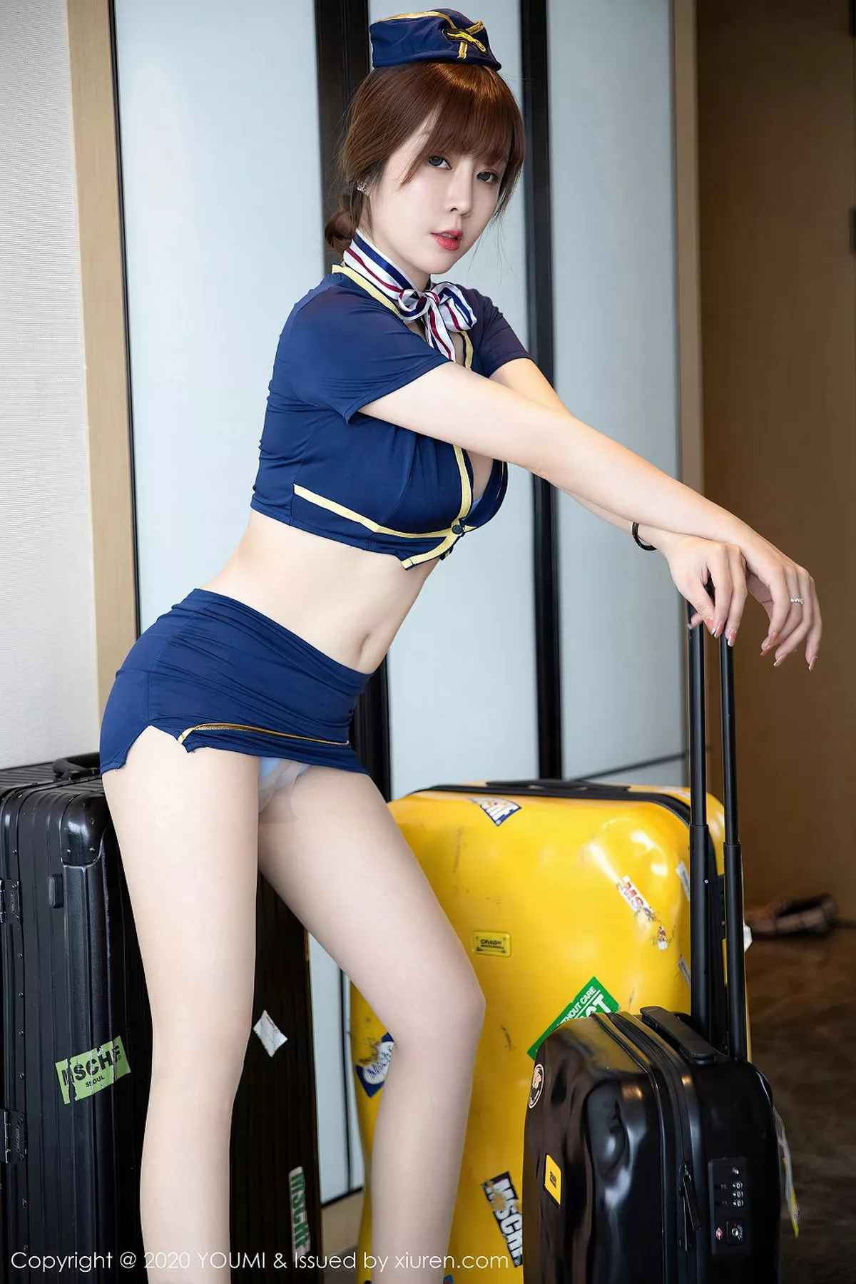 秀人集.com_[YouMi尤蜜荟]Vol.524_嫩模王雨纯深蓝色空乘制服主题半脱露性感内衣诱惑写真72P