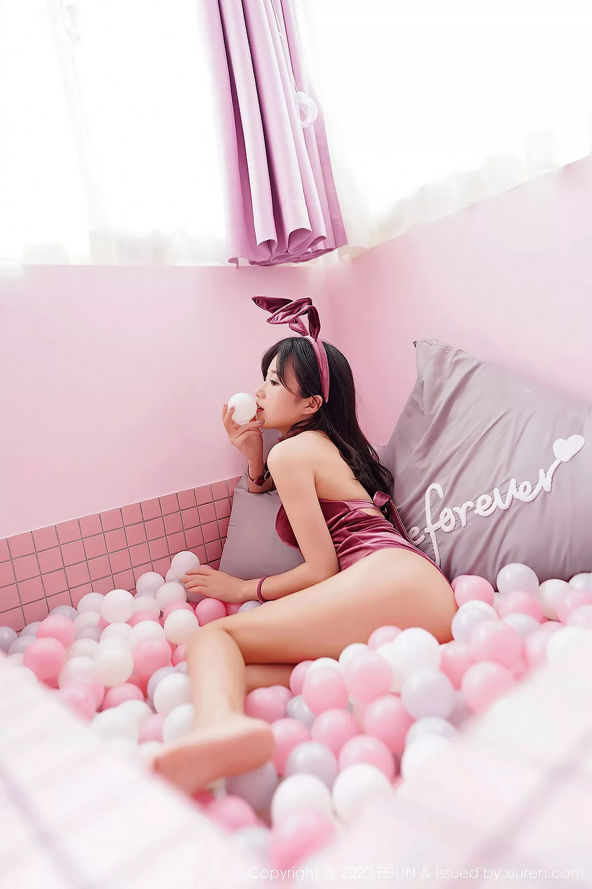 秀人集.com_[FeiLin嗲囡囡]VOL.339_嫩模仓井优香私房俏皮猫耳装+性感黑色内衣极致魅惑写真43P