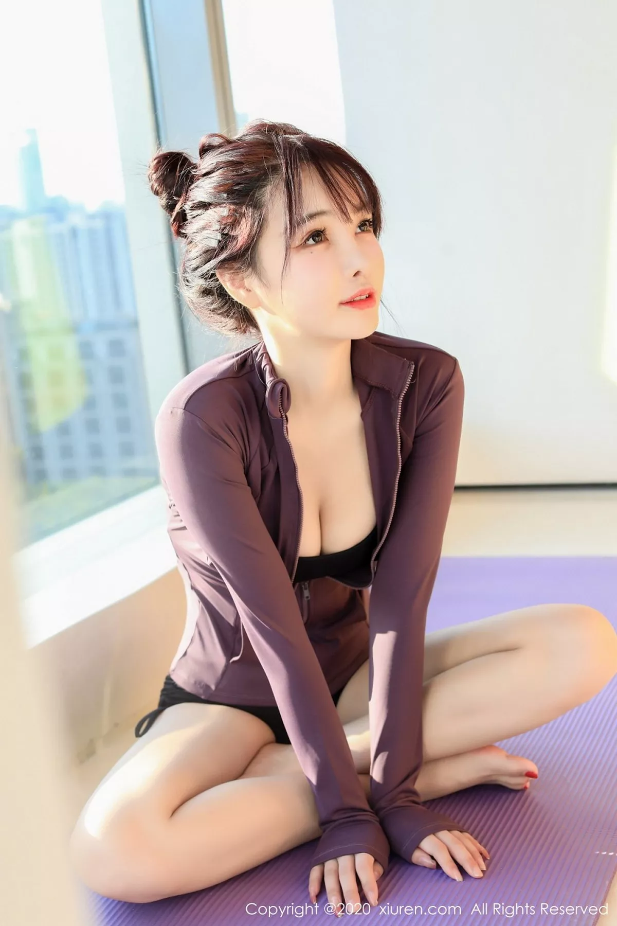 秀人集.com_[XiuRen秀人网]No.2696_嫩模南初妹妹黑色运动内衣主题私房瑜伽姿势秀完美身材诱惑写真40P