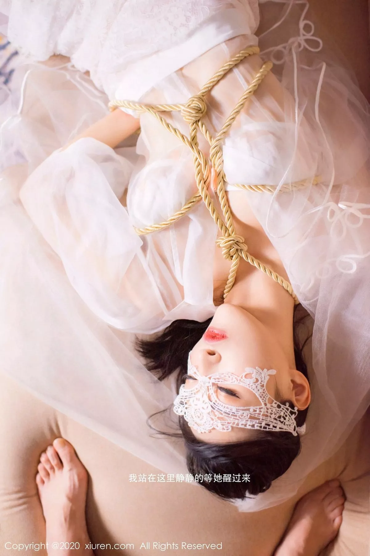 秀人集.com_[XiuRen秀人网]No.2746_嫩模还是陈梵妮绳艺捆绑新娘主题白色吊带蕾丝袜撩人诱惑写真56P