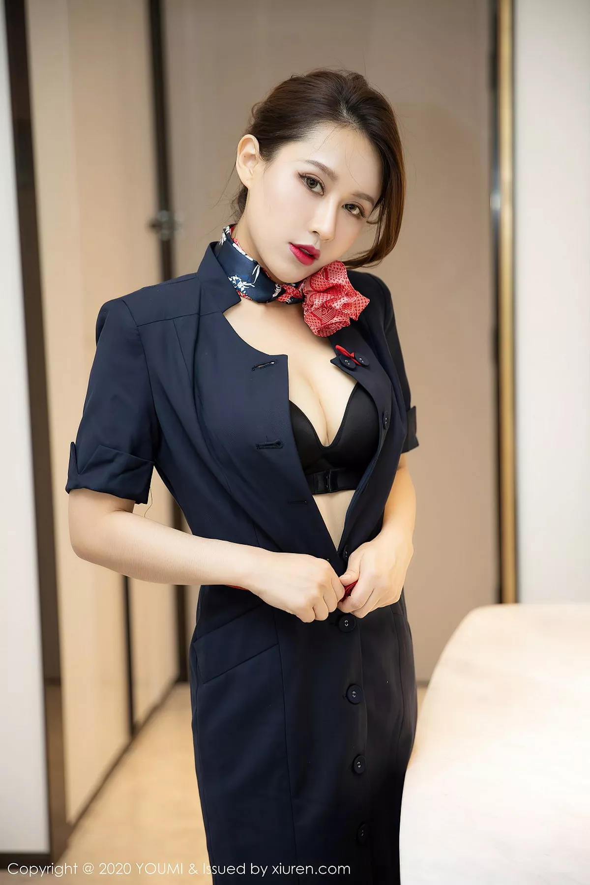 秀人集.com_[YouMi尤蜜荟]Vol.536_嫩模徐安安私房空乘制服配无内黑丝裤袜情趣捆绑诱惑写真56P