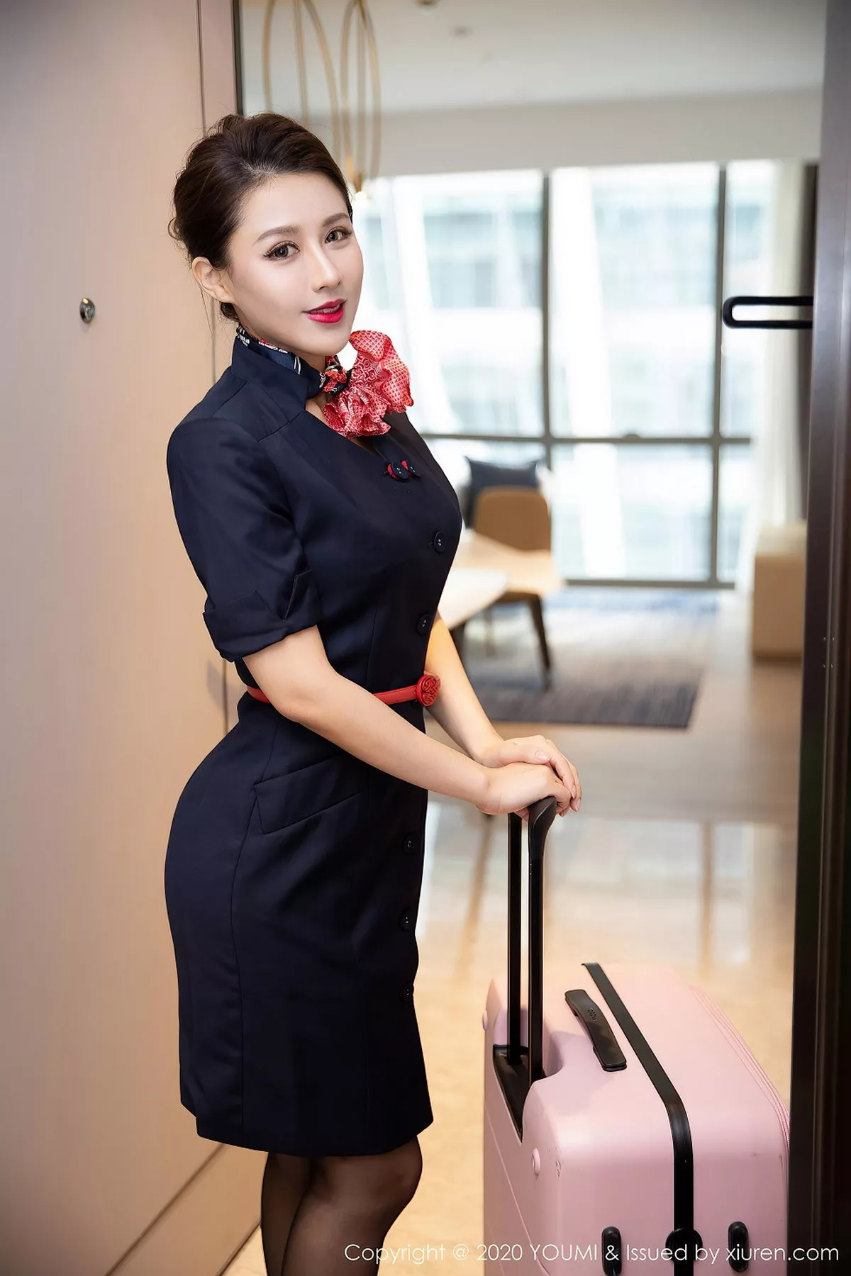 秀人集.com_[YouMi尤蜜荟]Vol.536_嫩模徐安安私房空乘制服配无内黑丝裤袜情趣捆绑诱惑写真56P