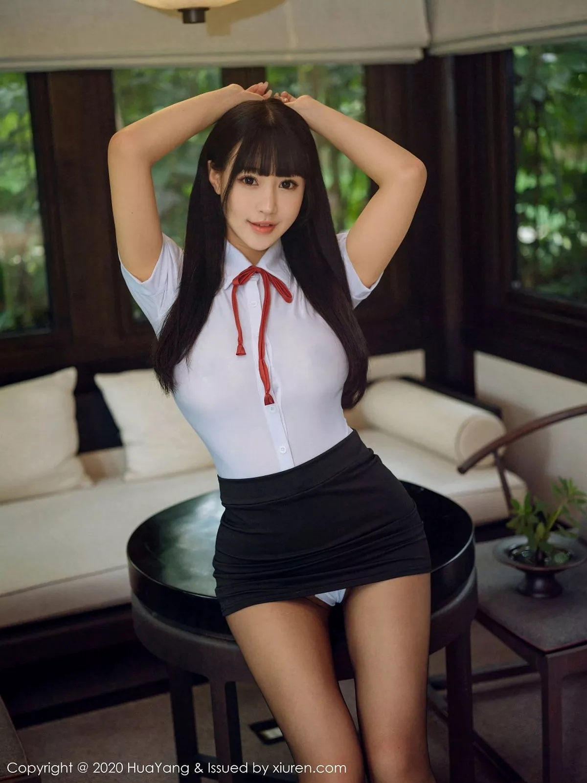 秀人集.com_[HuaYang花漾]Vol.318_女神朱可儿Flower西双版纳旅拍性感白衬衣配黑丝裤袜诱惑写真58P