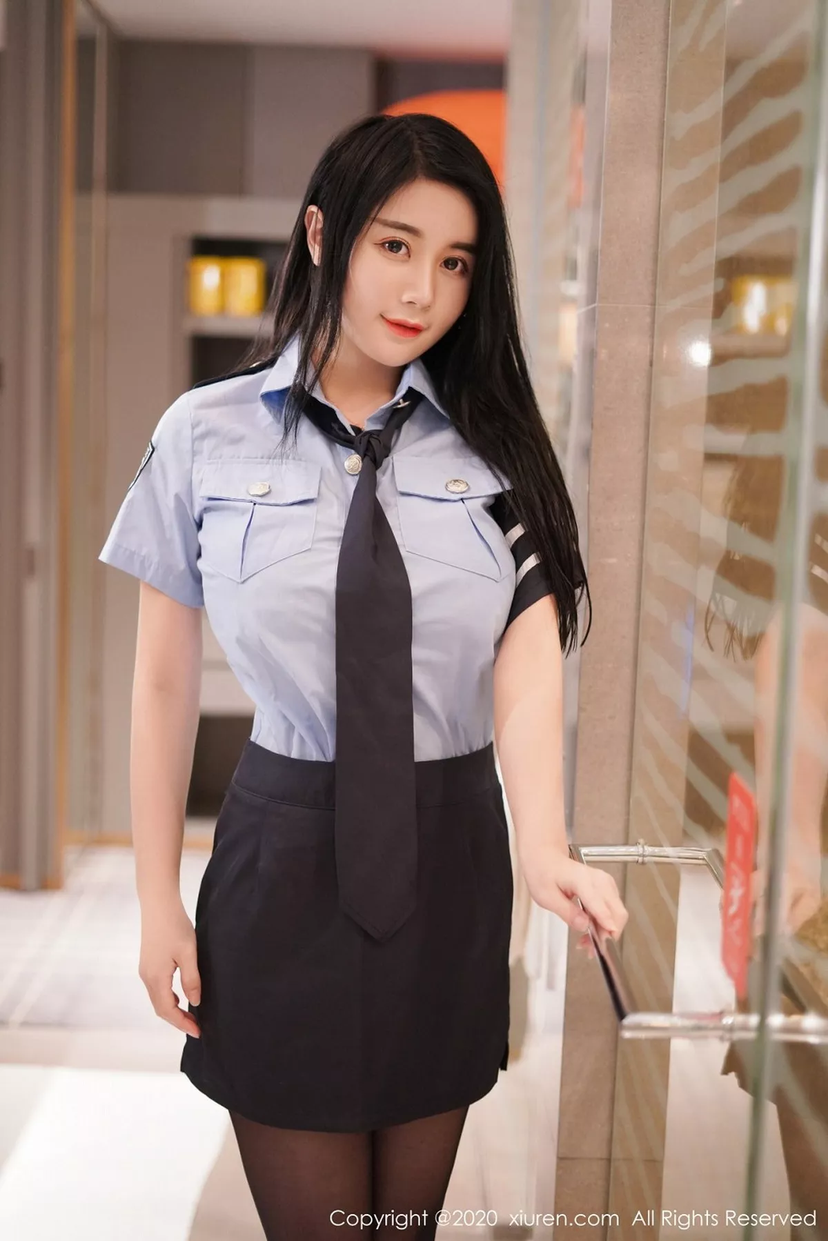 秀人集.com_[XiuRen秀人网]No.2852_嫩模美七Mia情趣女警制服主题私房开档黑丝裤袜秀翘臀诱惑写真78P