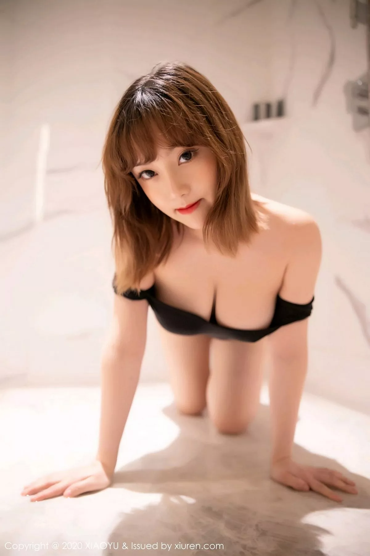秀人集.com_[XiaoYu画语界]Vol.439_嫩模豆瓣酱浴室黑色连体内衣秀丰满身材湿身诱惑写真67P