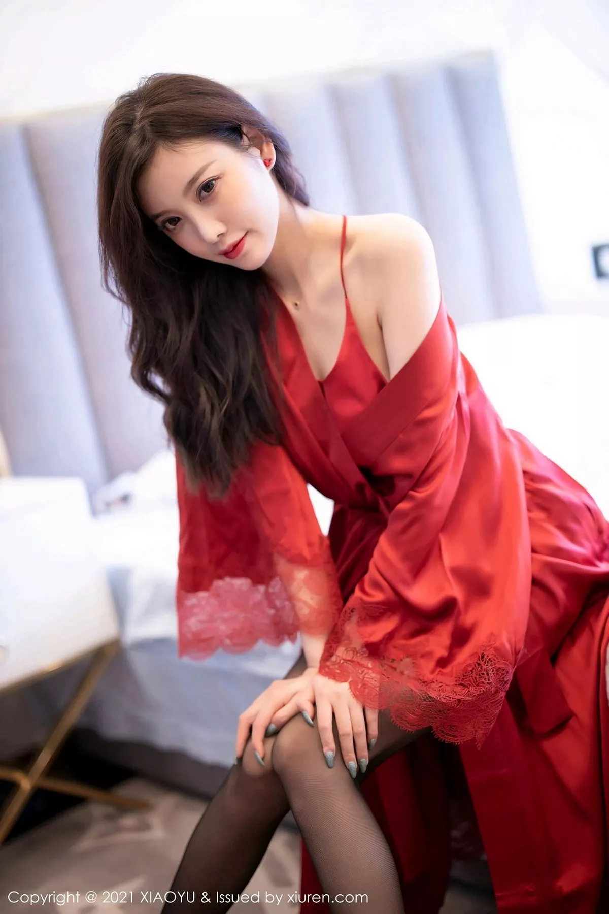 秀人集.com_[XiaoYu画语界]Vol.460_女神杨晨晨sugar红色蕾丝外衣配超薄黑丝裤袜秀翘臀诱惑写真71P