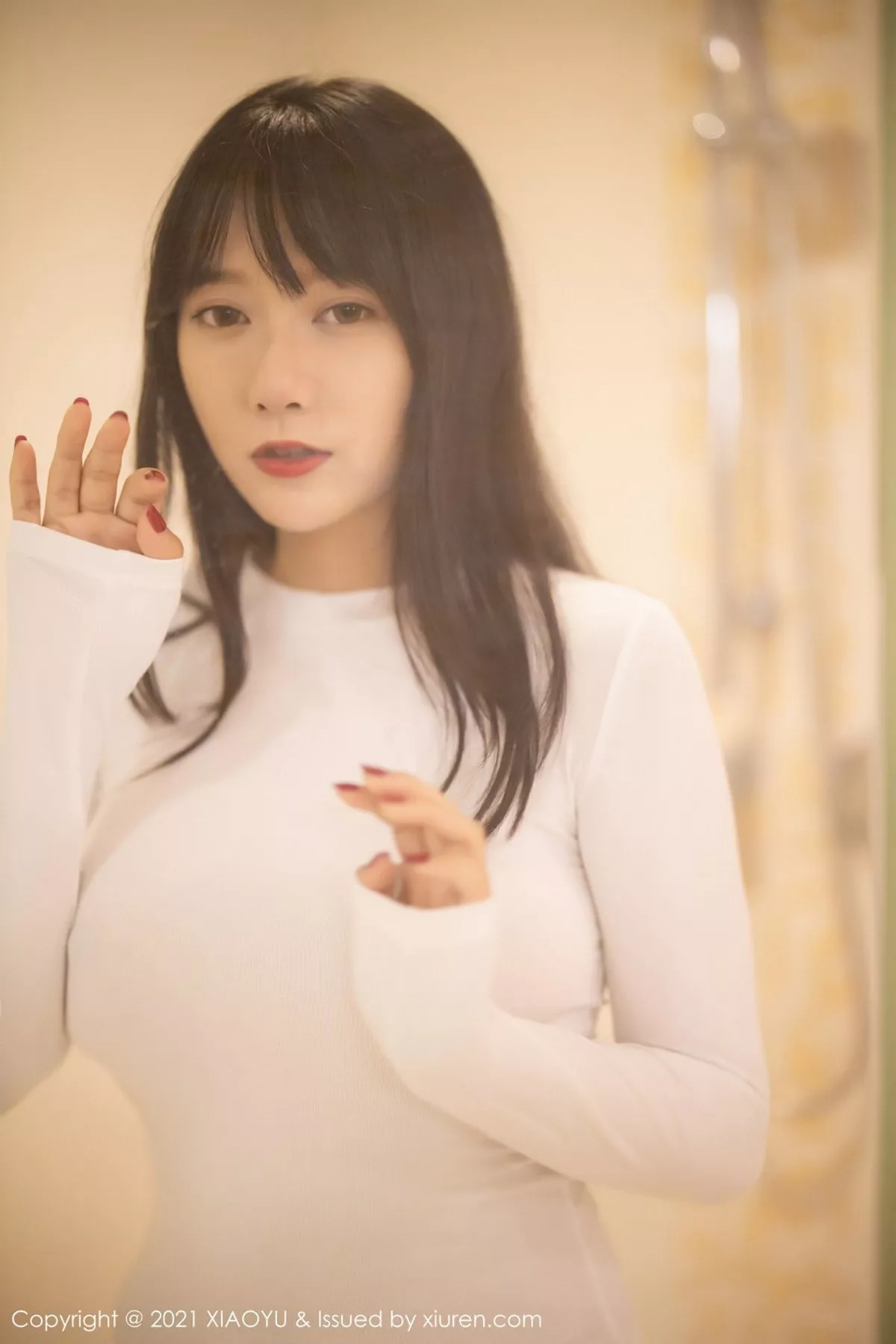 秀人集.com_[XiaoYu画语界]Vol.454_嫩模何嘉颖私房明亮浴室白色真空服饰配透视内裤诱惑写真62P