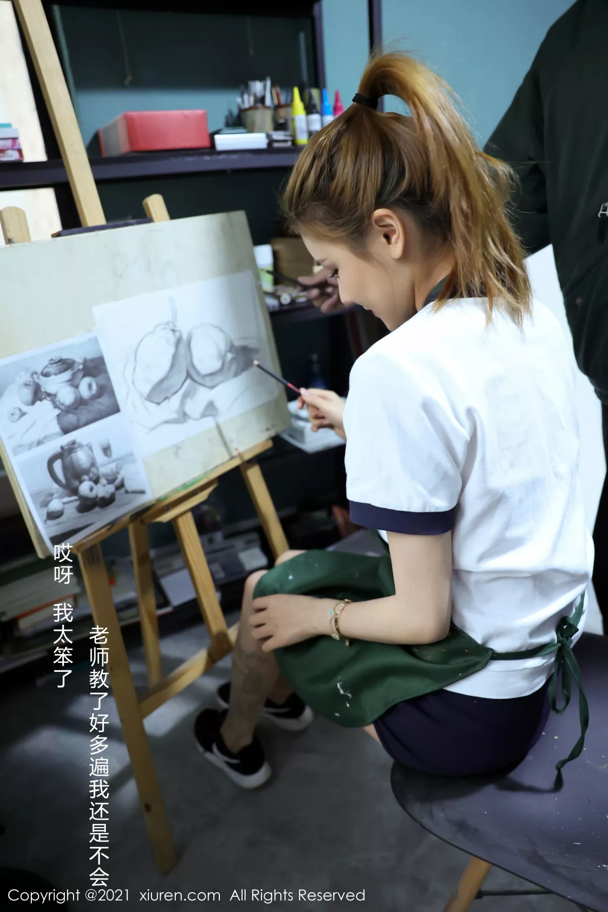 秀人集.com_[XiuRen秀人网]No.3226_嫩模夏西CiCi美术教室师生主题私房半脱露豪乳翘臀火辣诱惑写真48P