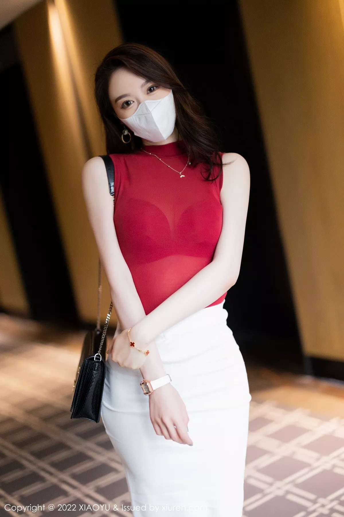 秀人集.com_[XiaoYu画语界]Vol.814_模特梦心玥性感收身上衣配白短裙露红色内衣超薄肉丝诱惑写真97P