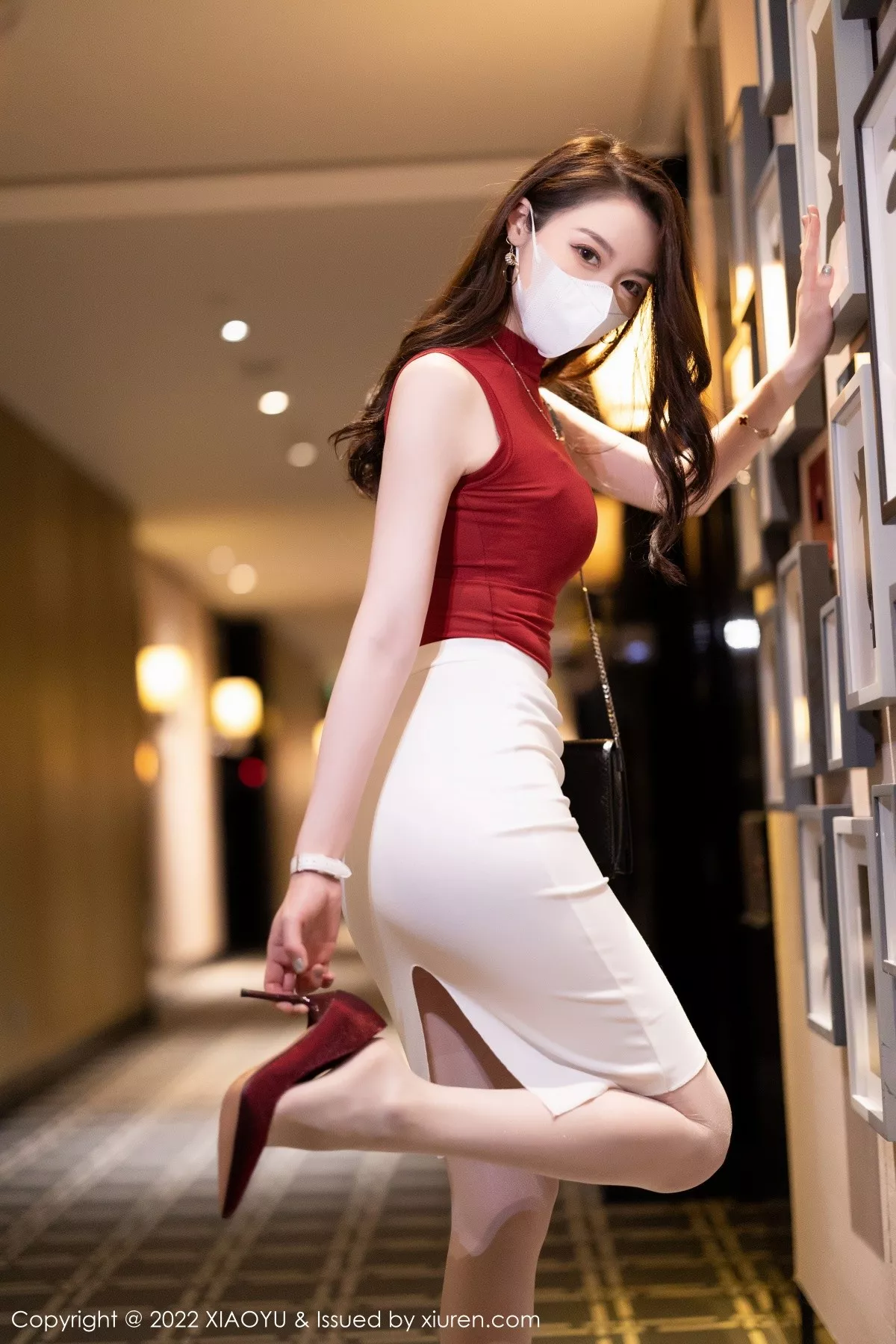 秀人集.com_[XiaoYu画语界]Vol.814_模特梦心玥性感收身上衣配白短裙露红色内衣超薄肉丝诱惑写真97P