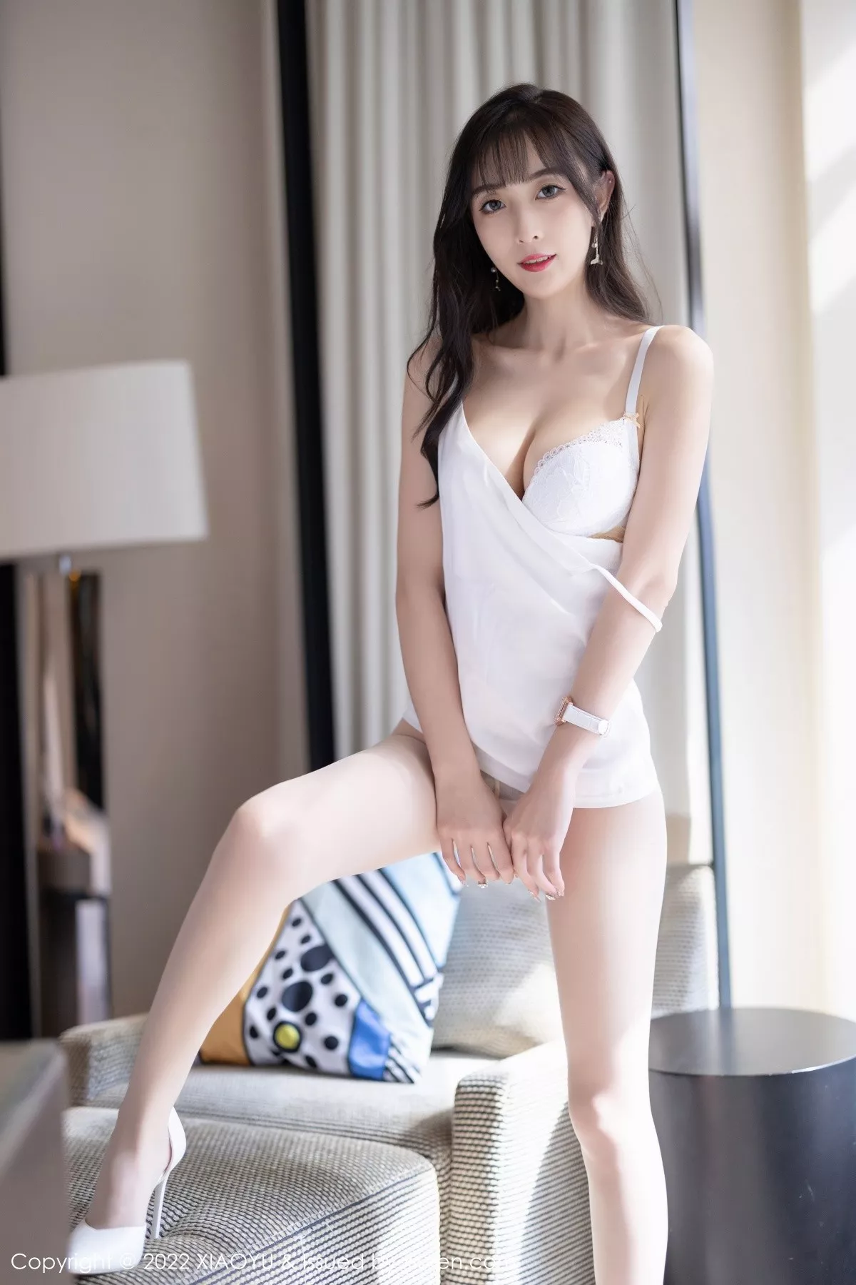 秀人集.com_[XiaoYu画语界]Vol.815_模特林星阑脱粉色职业装露性感白色蕾丝内衣配超薄肉丝诱惑写真86P