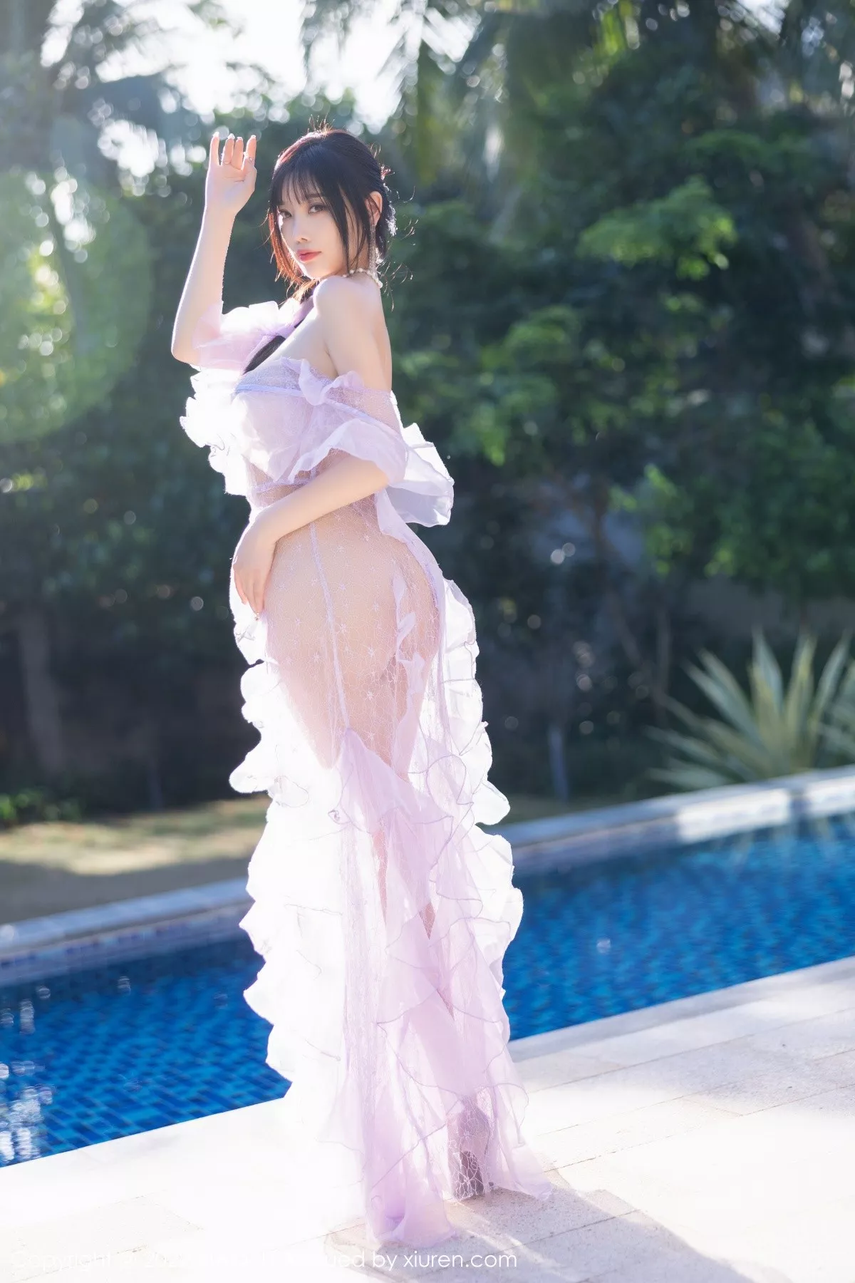 秀人集.com_[XiaoYu画语界]Vol.816_女神杨晨晨Yome海南旅拍户外泳池轻透长裙秀完美身材诱惑写真83P