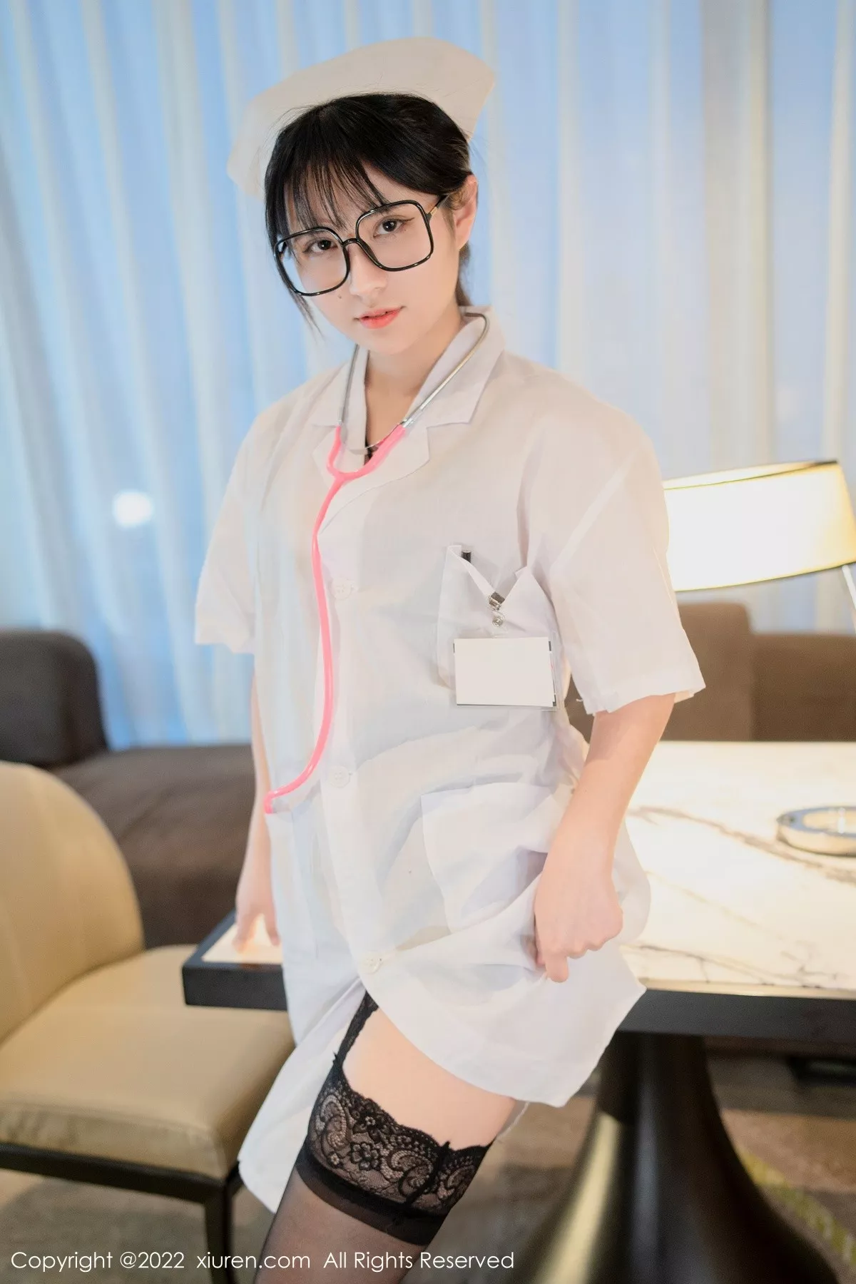 秀人集.com_[XiuRen秀人网]No.5202_模特久久Aimee私房性感白衣天使服饰下黑色蕾丝内衣诱惑写真62P