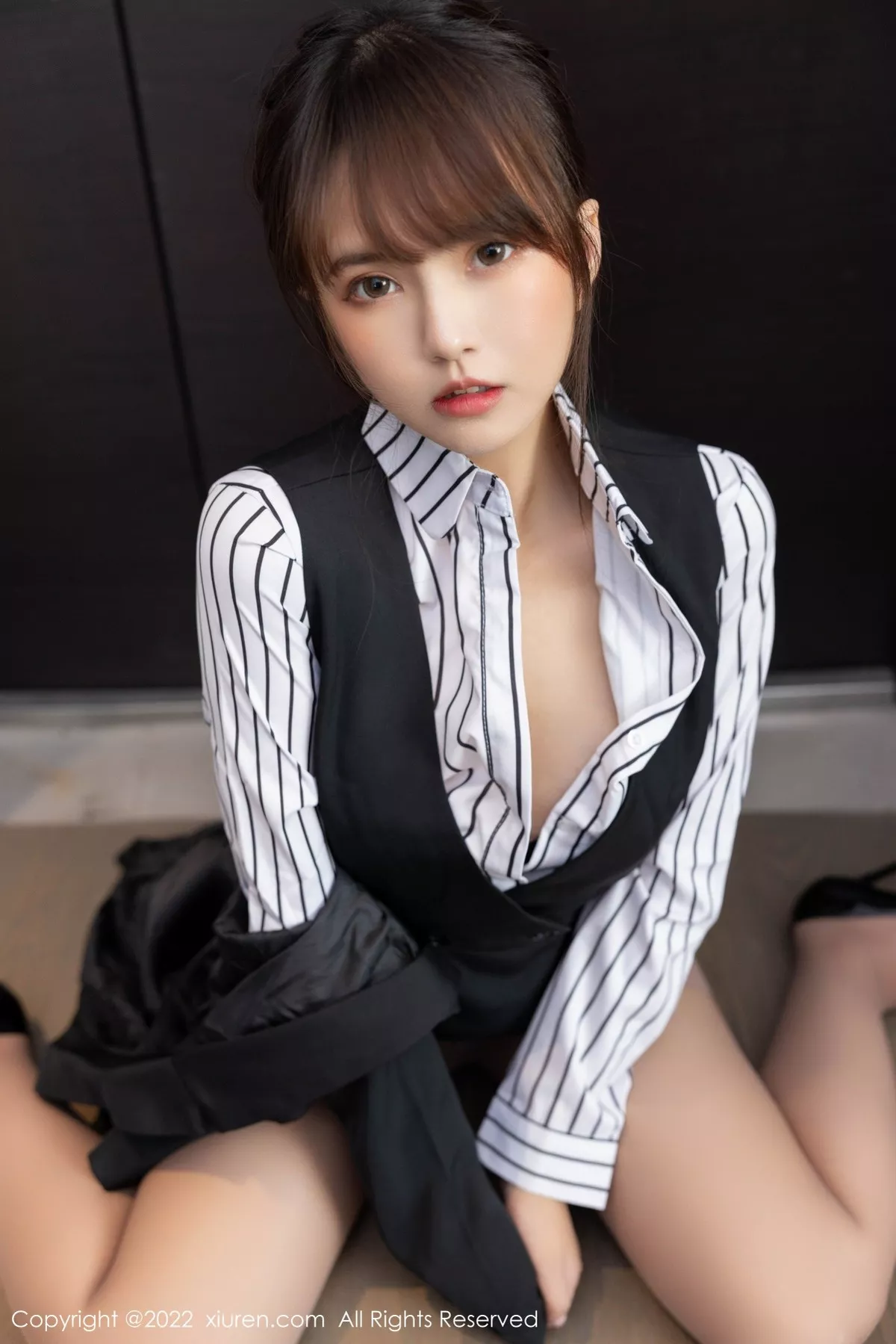 秀人集.com_[XiuRen秀人网]No.5313_模特张思允Nice制服诱惑主题半脱露蕾丝内衣配超薄肉丝诱惑写真57P