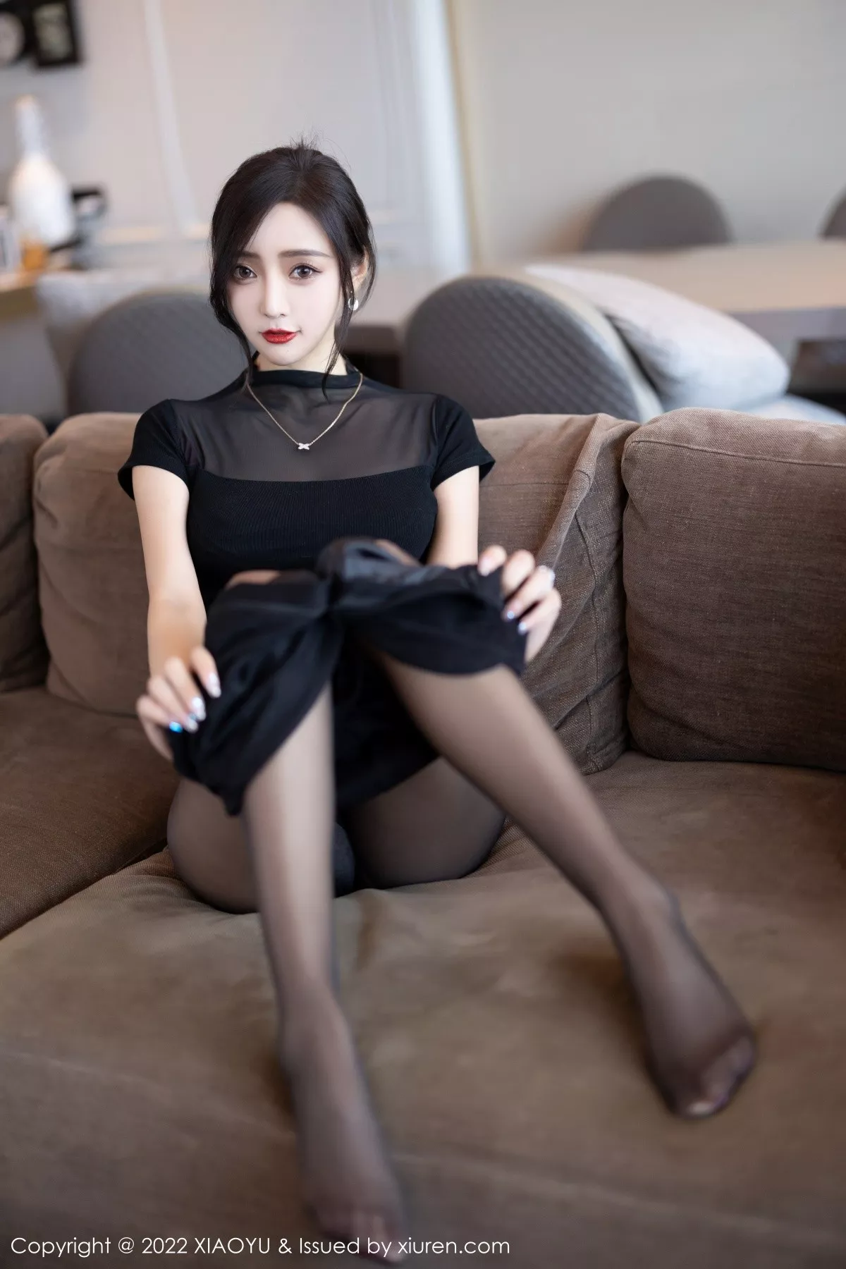 秀人集.com_[XiaoYu画语界]Vol.837_女神王馨瑶yanni脱黑色轻透服露性感红色蕾丝内衣迷人诱惑写真83P