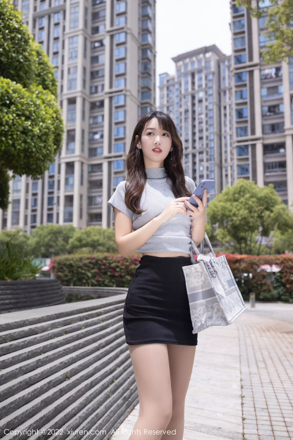 秀人集.com_[XiuRen秀人网]No.5439_模特唐安琪灰色收身上衣配黑短裙半脱露蕾丝内衣迷人诱惑写真80P