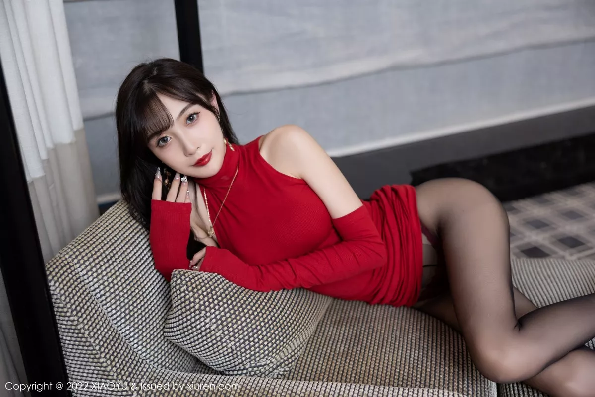 秀人集.com_[XiaoYu画语界]Vol.862_模特林星阑脱红色收身连衣短裙露性感红色内衣完美诱惑写真80P