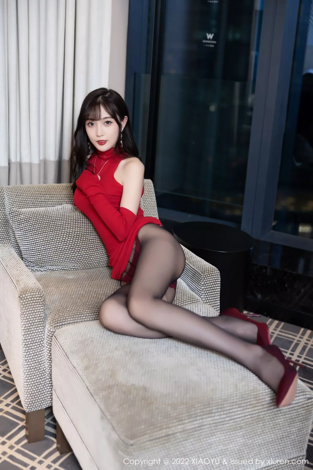 秀人集.com_[XiaoYu画语界]Vol.862_模特林星阑脱红色收身连衣短裙露性感红色内衣完美诱惑写真80P