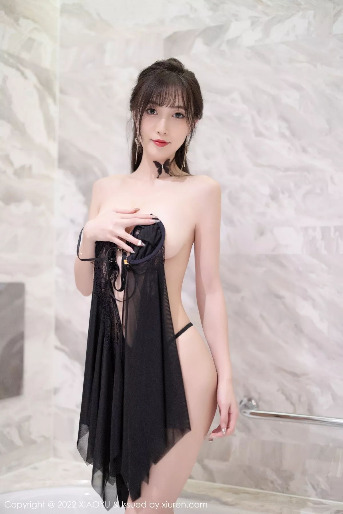 秀人集.com_[XiaoYu画语界]Vol.850_模特林星阑私房黑色网纱情趣吊带裙秀曼妙身姿迷人诱惑写真90P