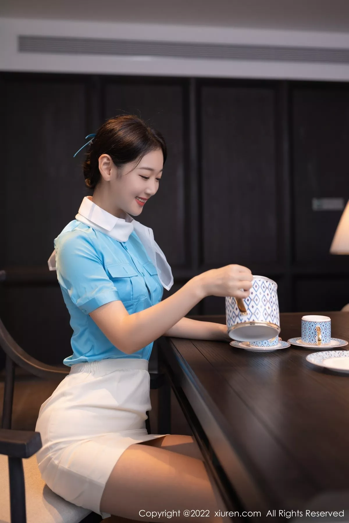 秀人集.com_[XiuRen秀人网]No.5510_模特唐安琪空姐角色扮演性感白色蕾丝内衣配原色丝袜诱惑写真100P