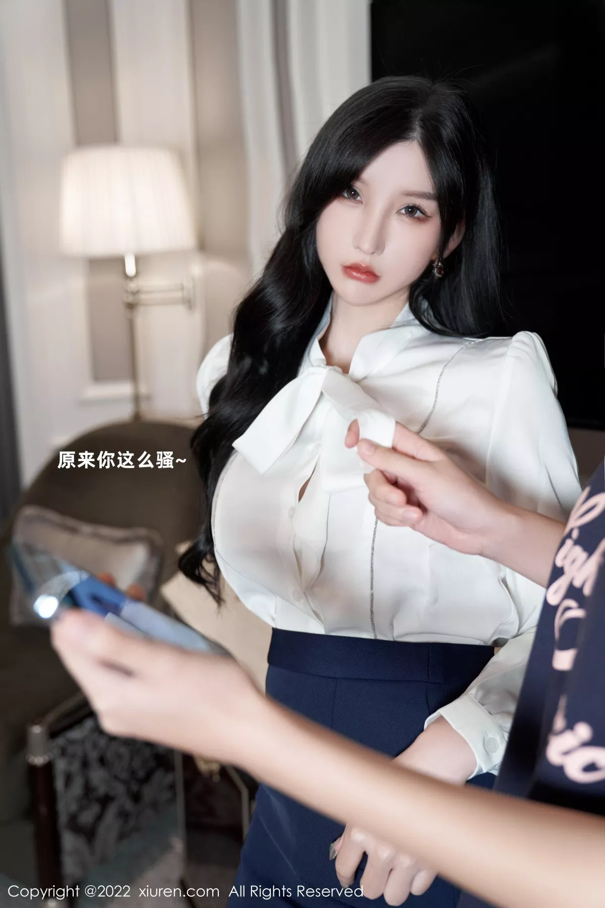 秀人集.com_[XiuRen秀人网]No.5716_女神周于希Sally白色上衣配蓝短裙半脱露橙色蕾丝内衣诱惑写真85P