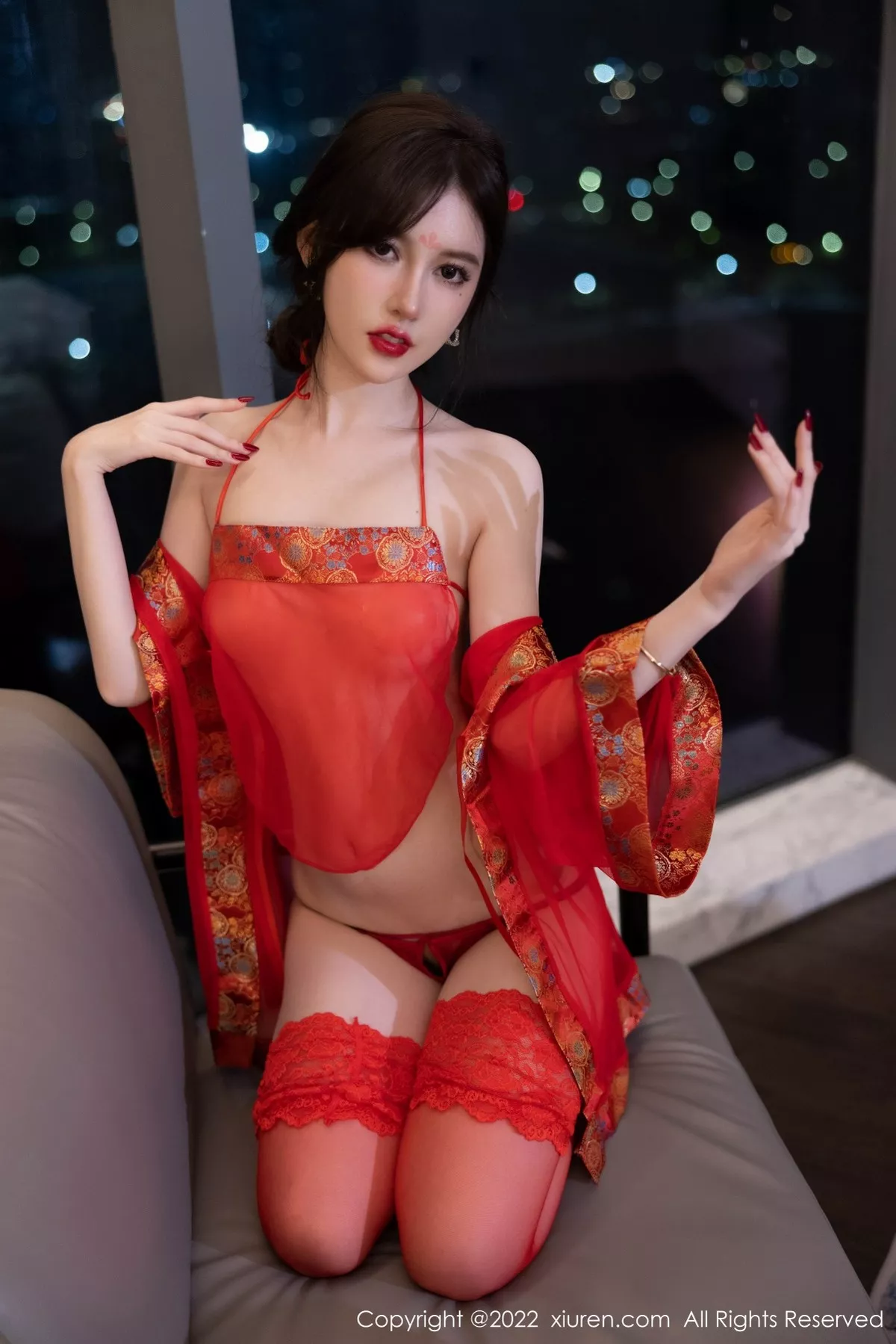 秀人集.com_[XiuRen秀人网]No.5619_模特美桃酱性感红色轻透薄纱古装透视秀白嫩肌肤惹火诱惑写真72P