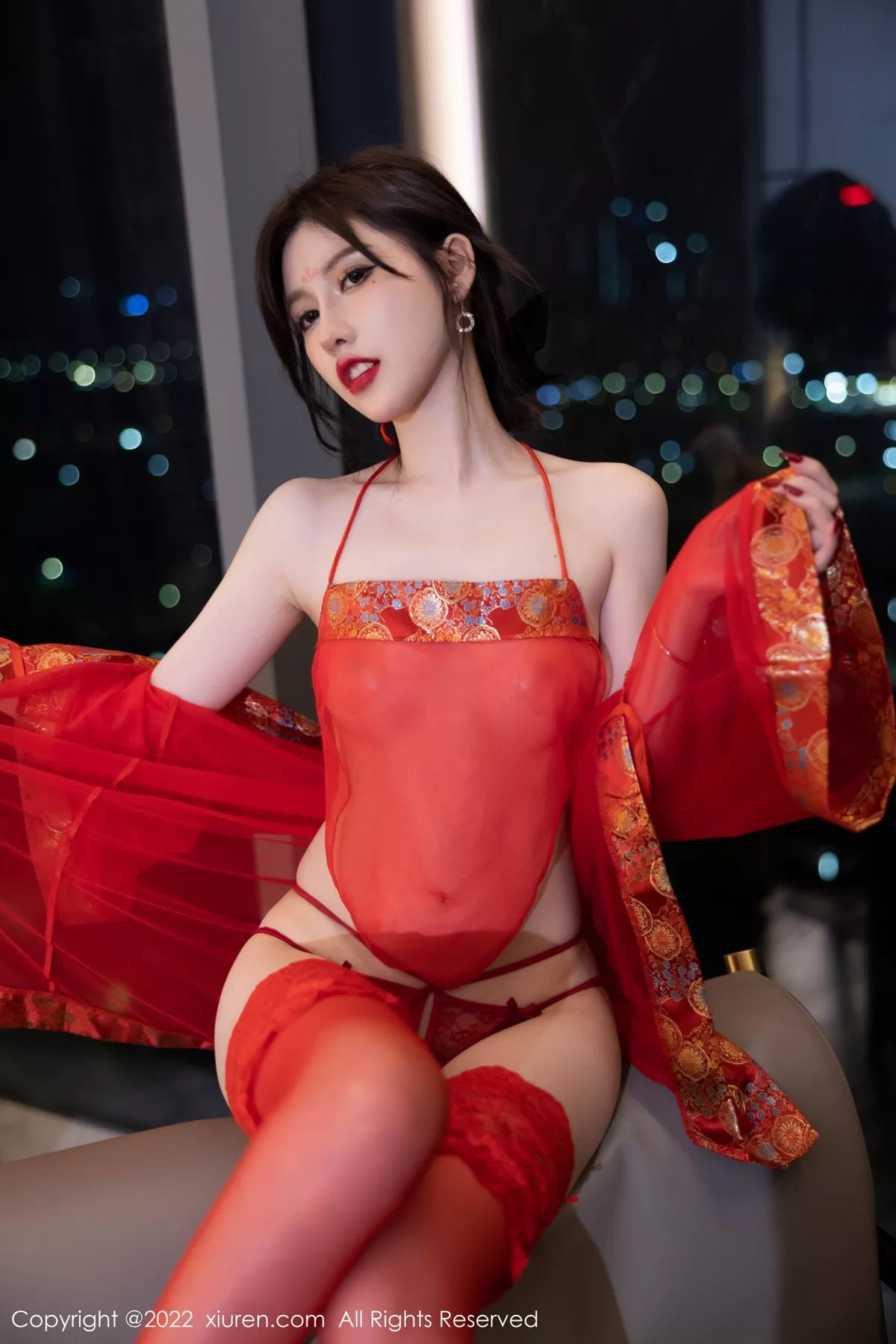 秀人集.com_[XiuRen秀人网]No.5619_模特美桃酱性感红色轻透薄纱古装透视秀白嫩肌肤惹火诱惑写真72P