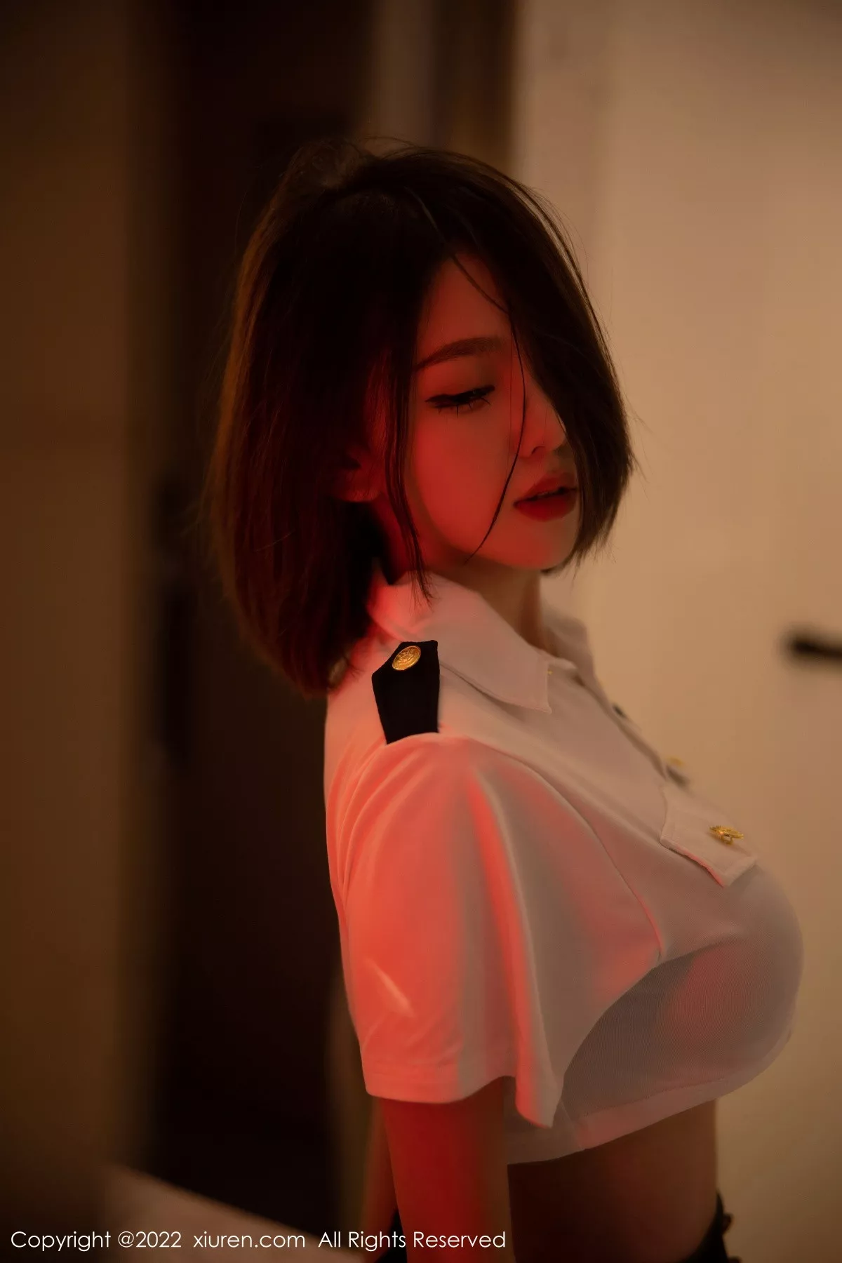 秀人集.com_[XiuRen秀人网]No.5815_模特美羊羊性感制服主题白色上衣配黑短裙露黑色内衣诱惑写真79P