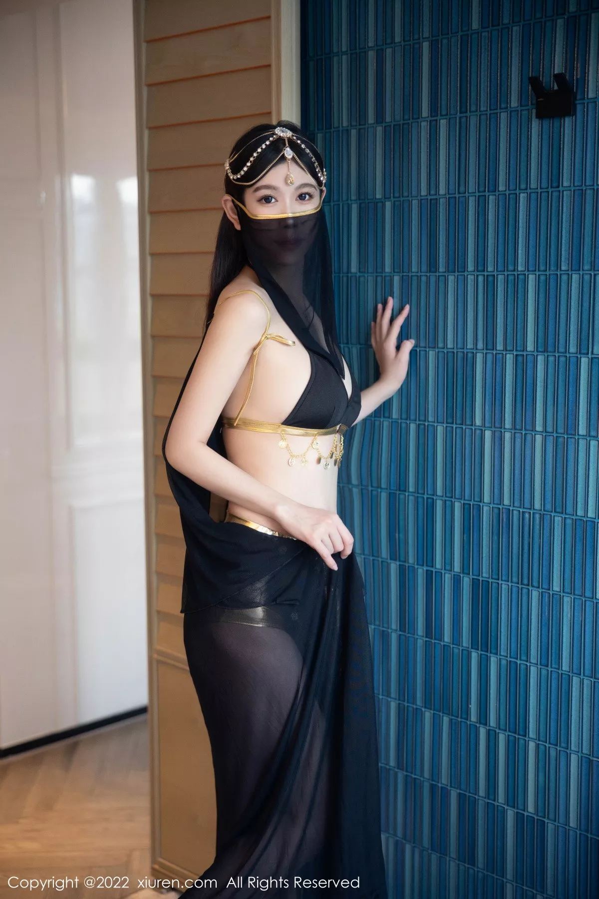 秀人集.com_[XiuRen秀人网]No.5849_模特李雅柔西域风情主题黑色薄纱遮面露性感内衣迷人诱惑写真65P