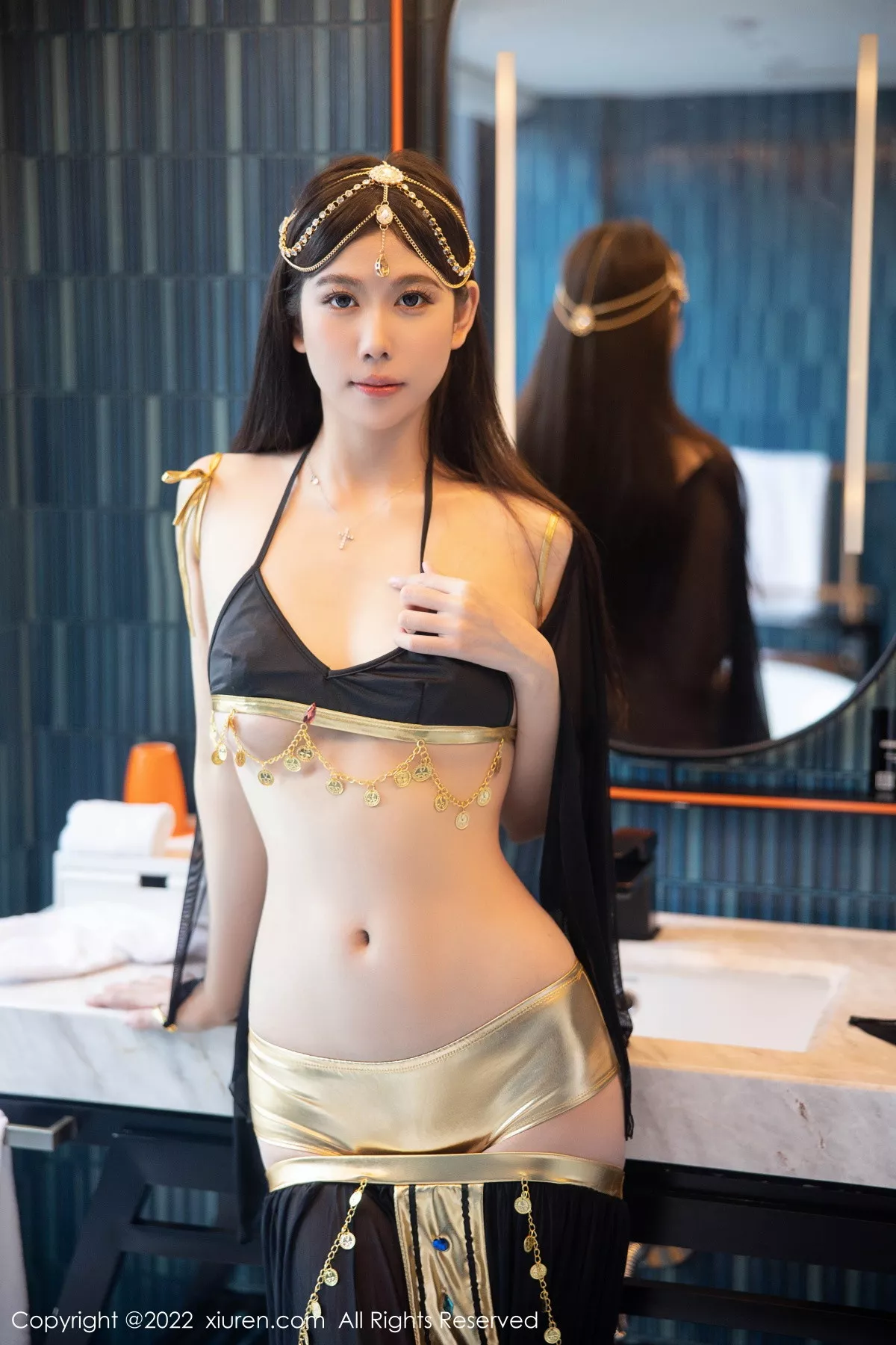 秀人集.com_[XiuRen秀人网]No.5849_模特李雅柔西域风情主题黑色薄纱遮面露性感内衣迷人诱惑写真65P