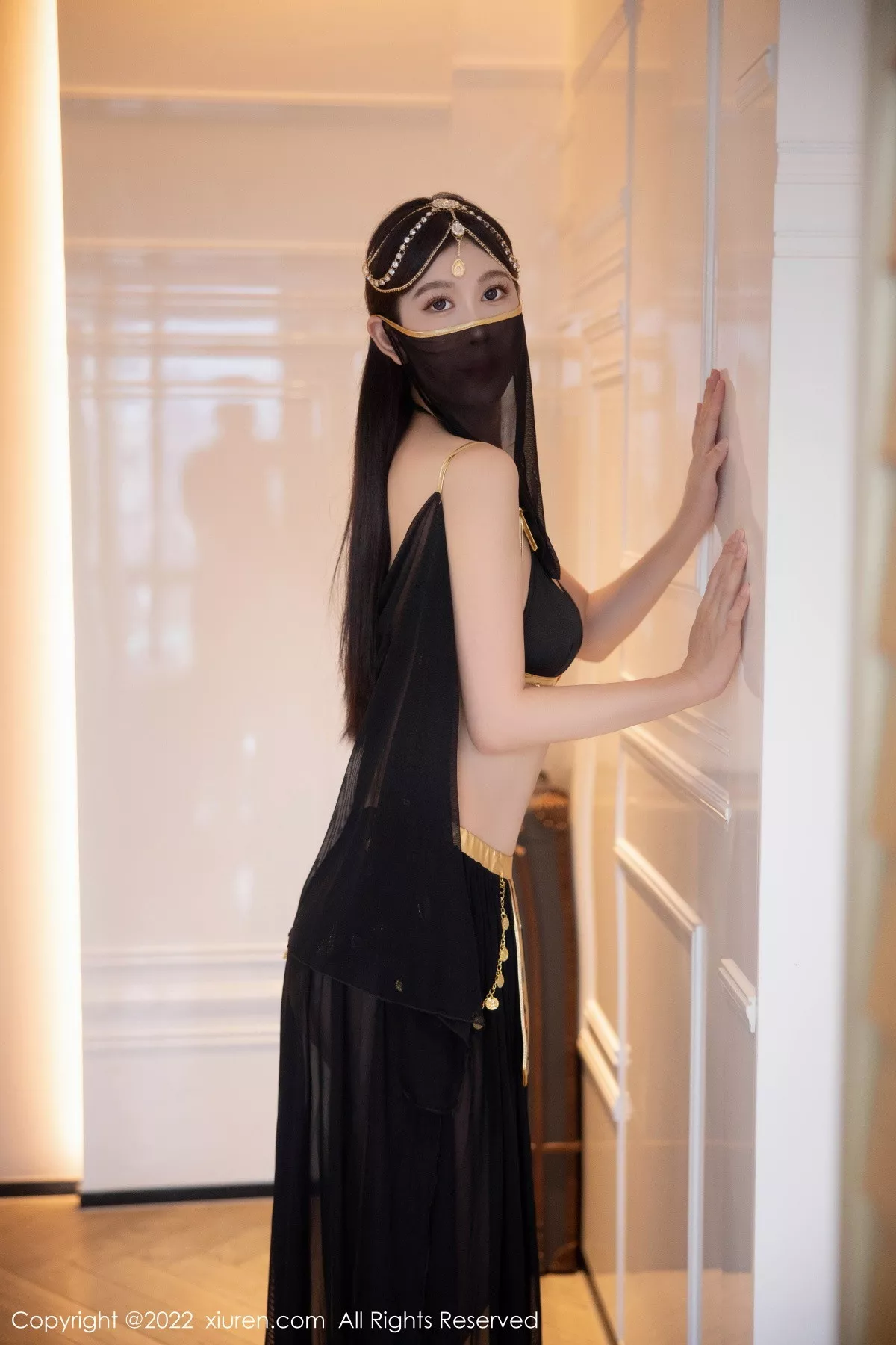 秀人集.com_[XiuRen秀人网]No.5849_模特李雅柔西域风情主题黑色薄纱遮面露性感内衣迷人诱惑写真65P