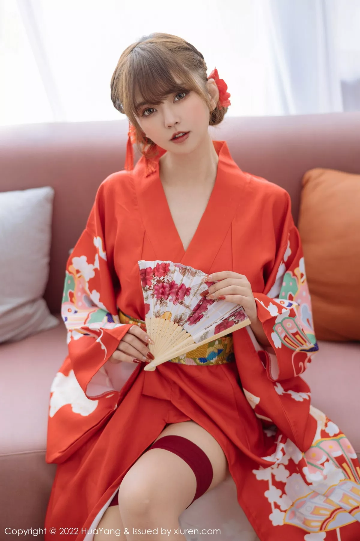 秀人集.com_[HuaYang花漾]Vol.518_模特张思允Nice西双版纳旅拍红色真空和服半脱露豪乳诱惑写真64P