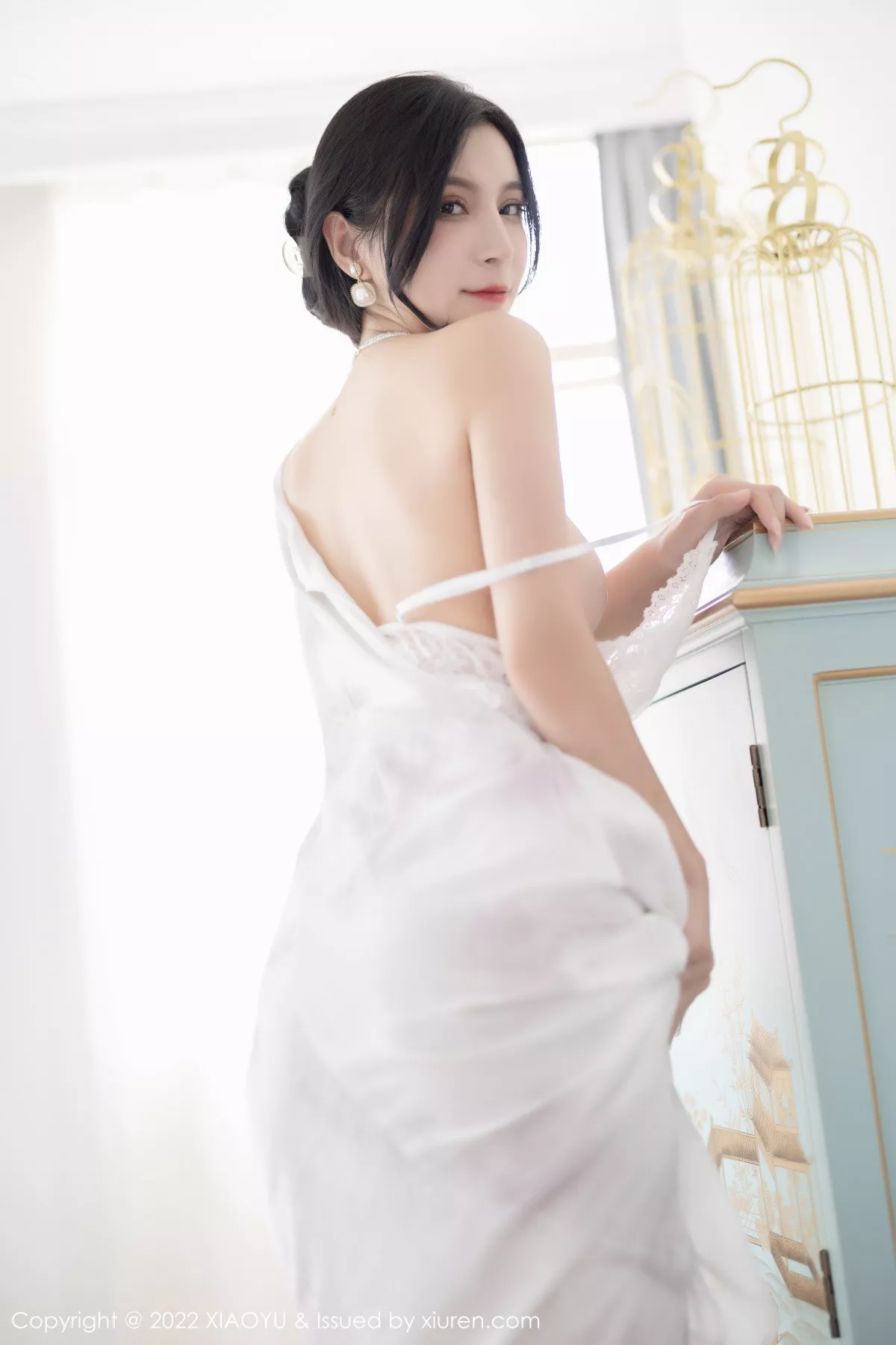 秀人集.com_[XiaoYu画语界]Vol.925_模特小蛮妖Yummy私房白色薄透裙露缕空蕾丝内衣撩人诱惑写真88P