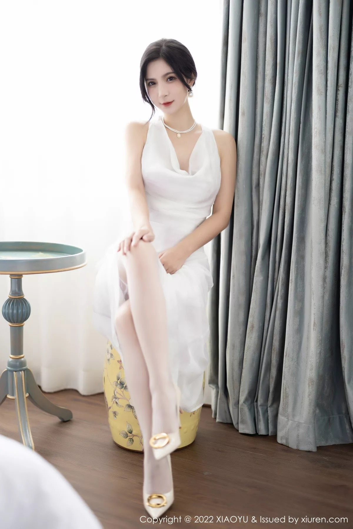 秀人集.com_[XiaoYu画语界]Vol.925_模特小蛮妖Yummy私房白色薄透裙露缕空蕾丝内衣撩人诱惑写真88P