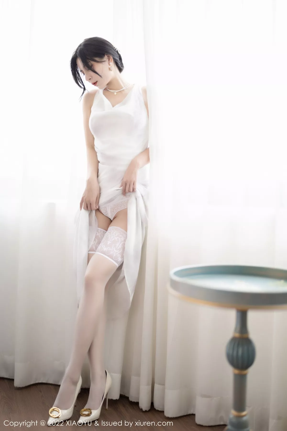 秀人集.com_[XiaoYu画语界]Vol.925_模特小蛮妖Yummy私房白色薄透裙露缕空蕾丝内衣撩人诱惑写真88P