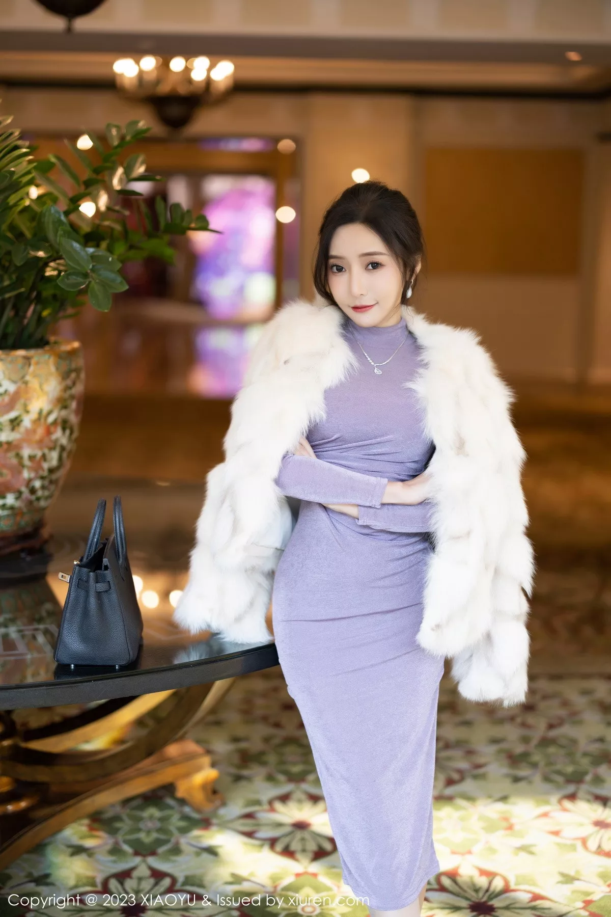 秀人集.com_[XiaoYu画语界]Vol.947_女神王馨瑶yanni淡紫色收身连衣长裙露浅暖色内衣迷人诱惑写真81P