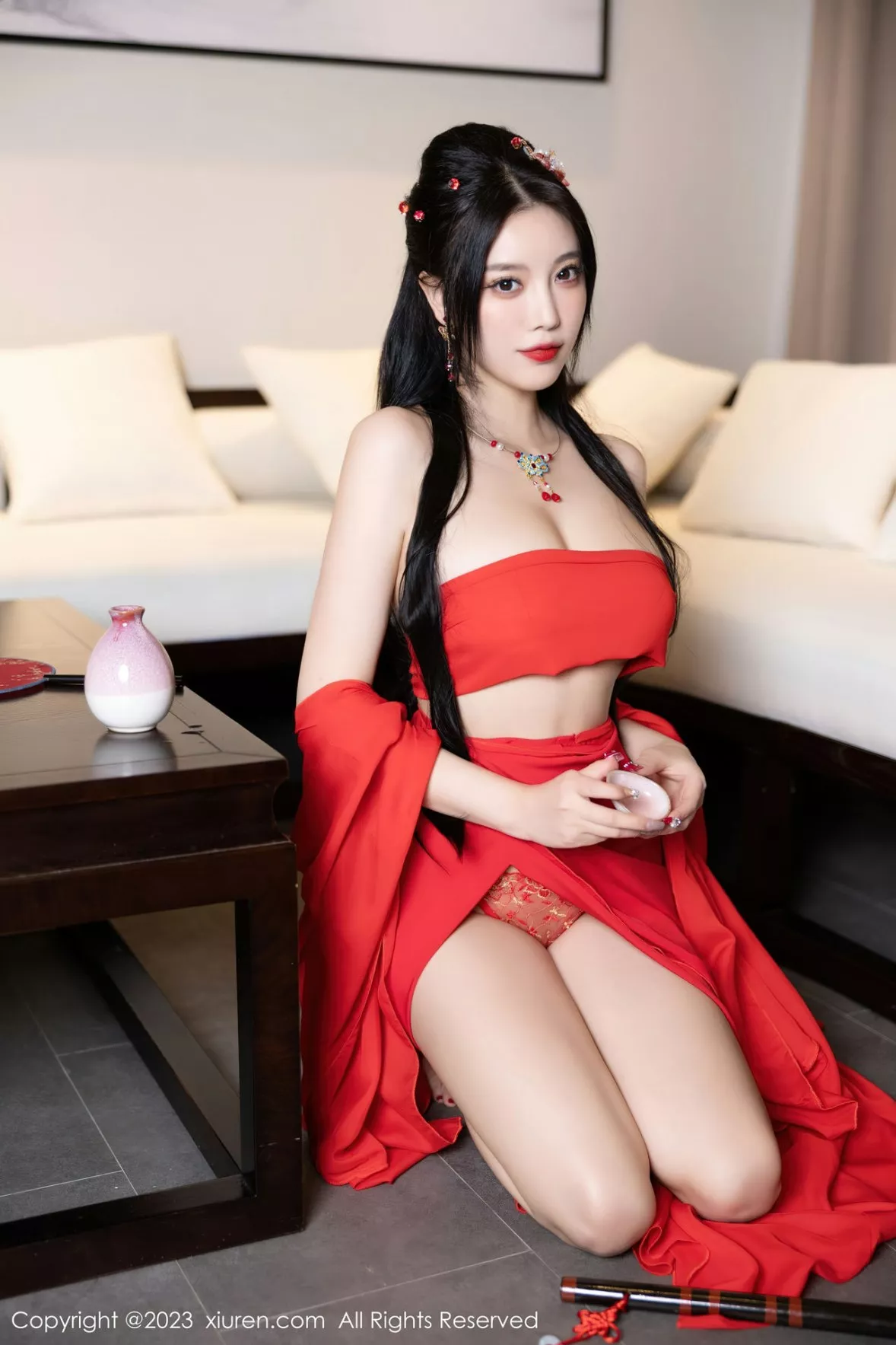 秀人集.com_[XiuRen秀人网]No.6149_女神杨晨晨Yome温泉性感半透红色丝绸秀丰满身材惹火诱惑写真88P