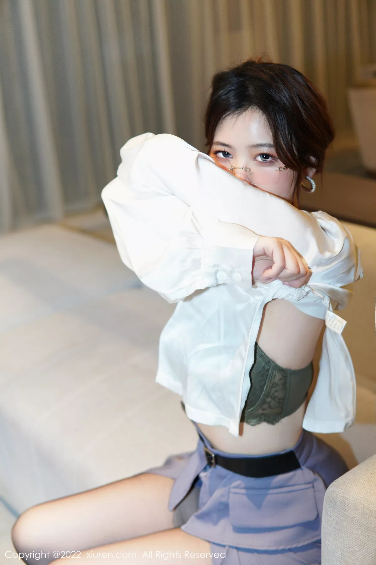秀人集.com_[XiuRen秀人网]No.6028_模特奈奈子醉酒女教师主题半脱露绿灰色蕾丝内衣撩人诱惑写真79P