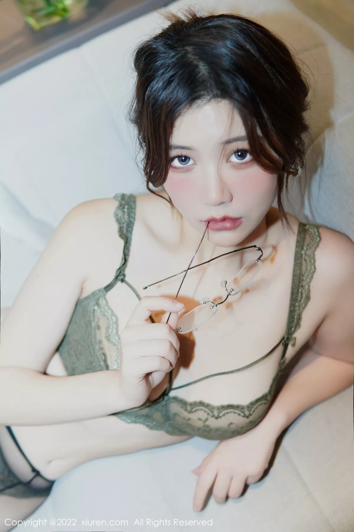 秀人集.com_[XiuRen秀人网]No.6028_模特奈奈子醉酒女教师主题半脱露绿灰色蕾丝内衣撩人诱惑写真79P