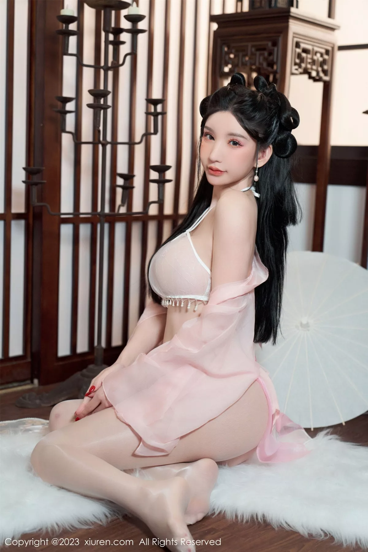 秀人集.com_[XiuRen秀人网]No.6217_女神周于希Sally性感粉色古装服饰配超薄无内肉丝惹火诱惑写真85P