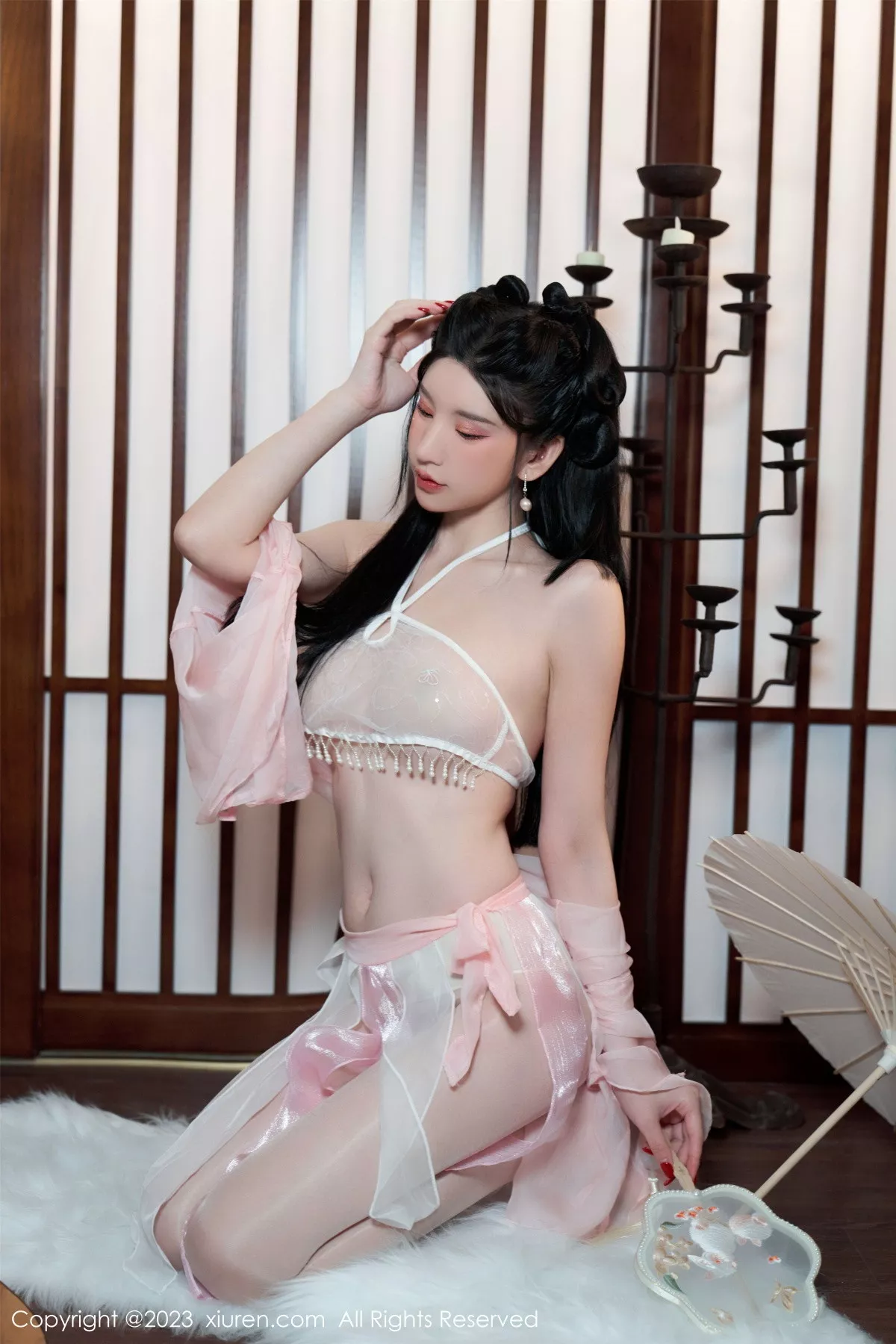 秀人集.com_[XiuRen秀人网]No.6217_女神周于希Sally性感粉色古装服饰配超薄无内肉丝惹火诱惑写真85P