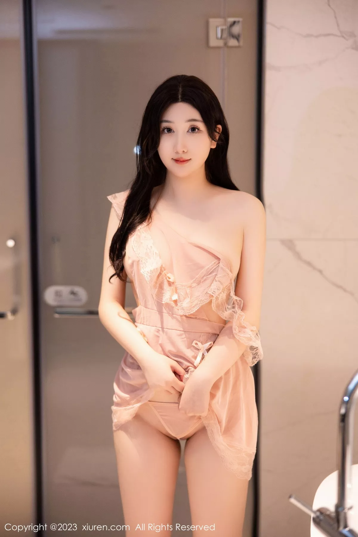 秀人集.com_[XiuRen秀人网]No.6243_模特江真真浴室场景性感淡粉色蕾丝情趣服秀惹火身材诱惑写真78P