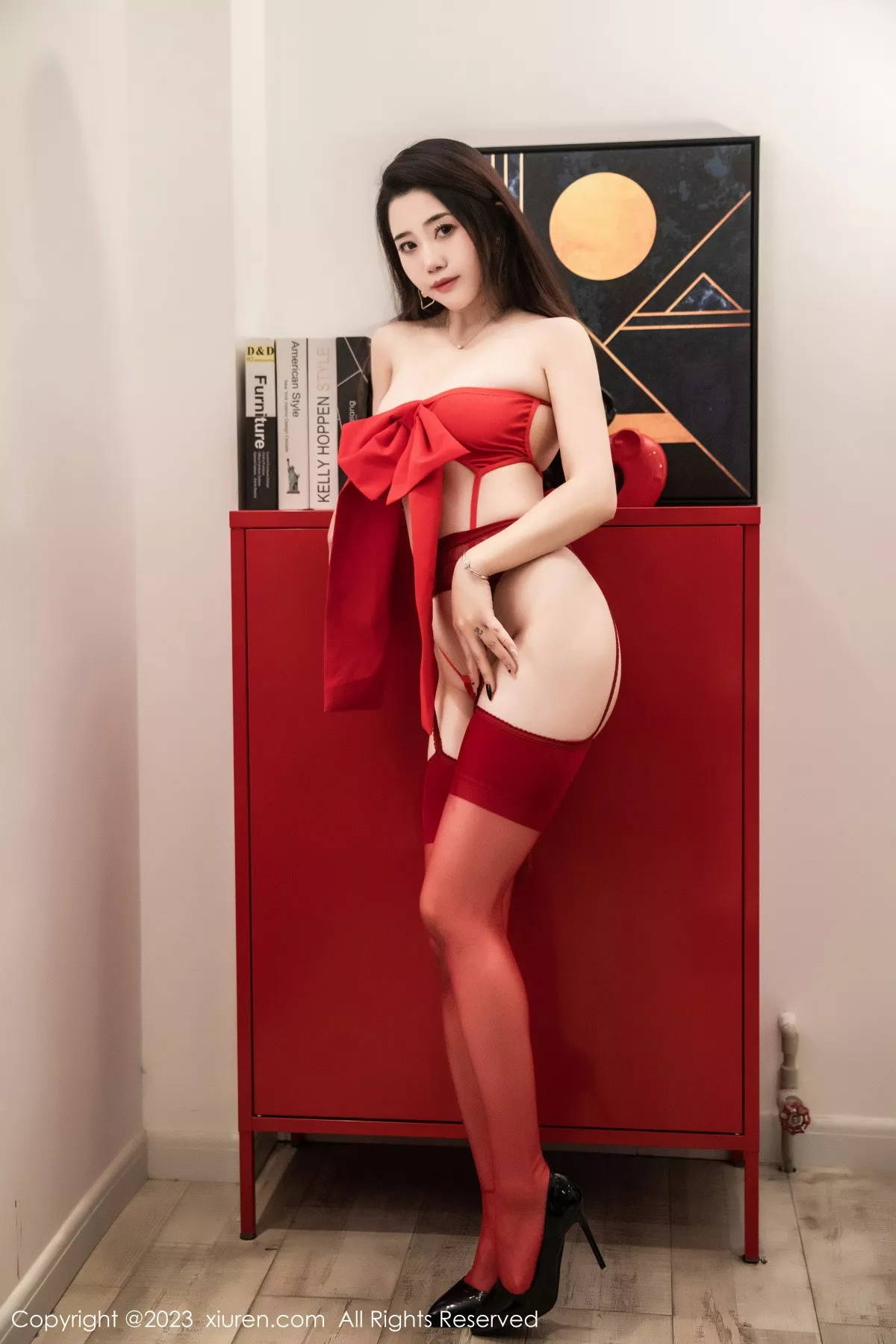 秀人集.com_[XiuRen秀人网]No.6238_模特严利娅Yuliya私房性感红色内衣服饰配丝袜吊袜火辣诱惑写真71P
