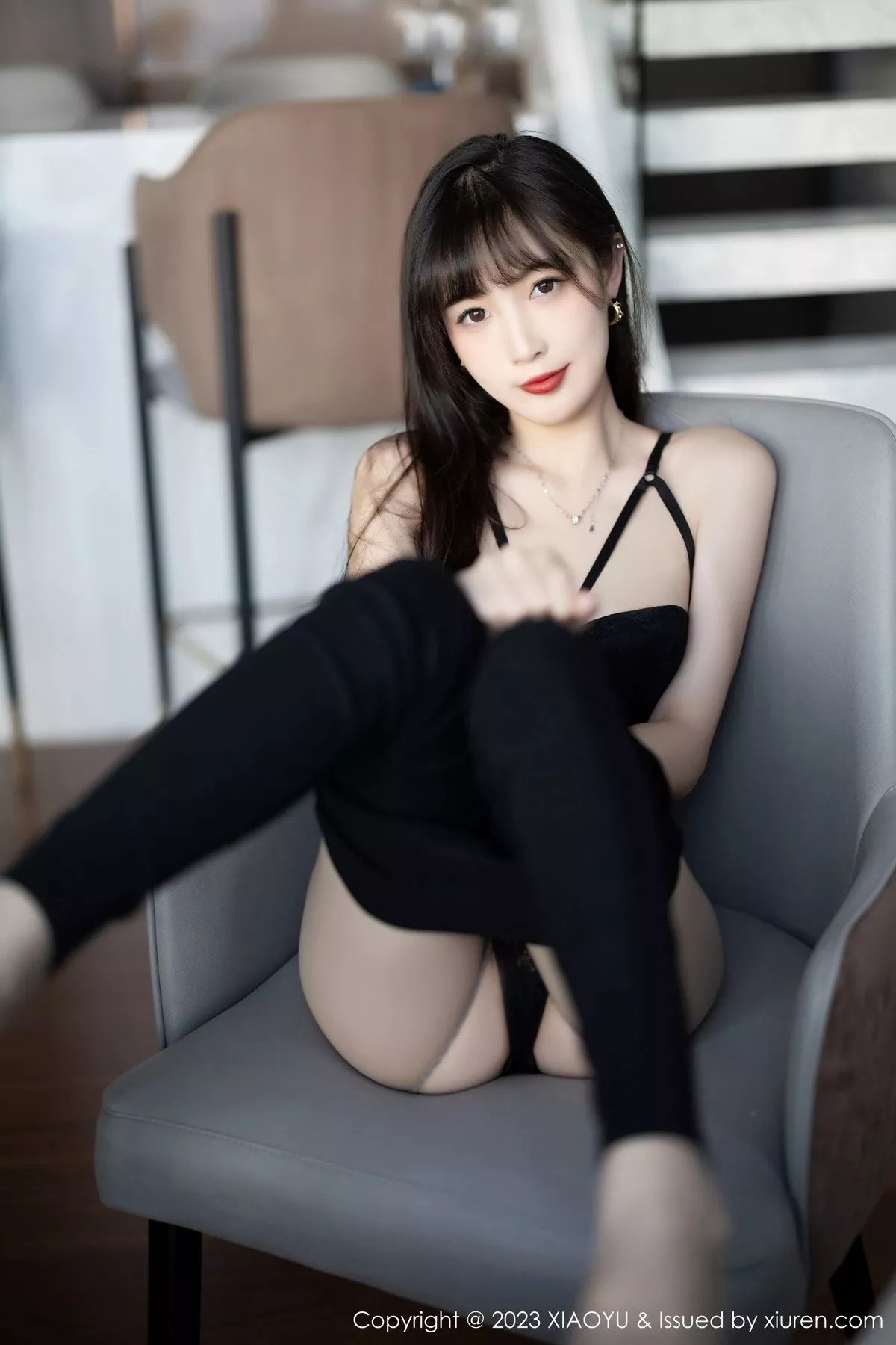 秀人集.com_[XiaoYu画语界]Vol.981_模特林星阑性感黑色连体蕾丝内衣配原色丝袜秀曼妙身姿诱惑写真87P