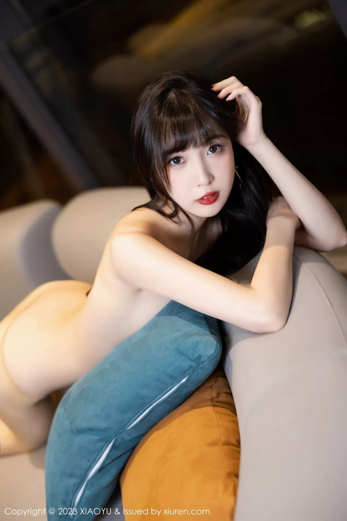 秀人集.com_[XiaoYu画语界]Vol.986_模特林星阑性感灰色吊带裙配超薄无内肉丝秀曼妙身姿诱惑写真83P