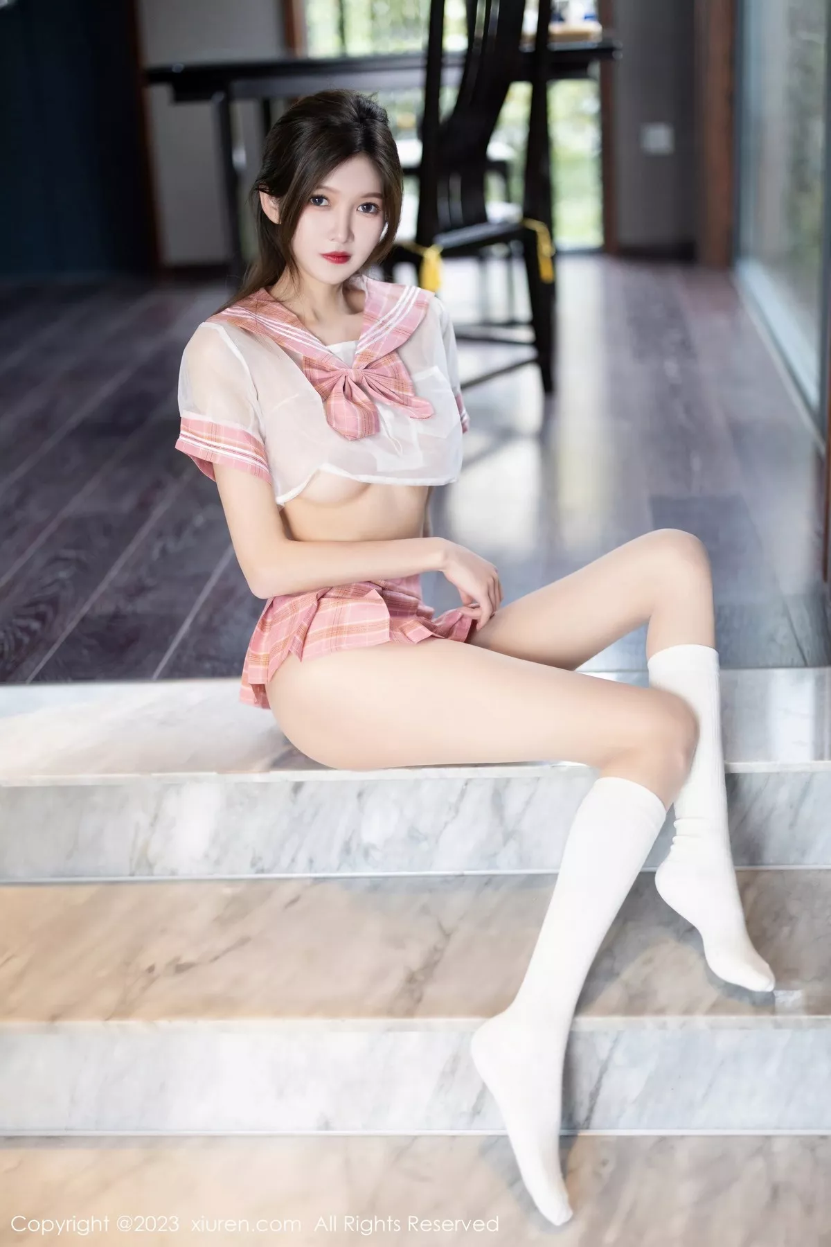 秀人集.com_[XiuRen秀人网]No.6517_模特程程程粉色轻透薄纱短裙套装露性感内衣配超薄肉丝诱惑写真71P