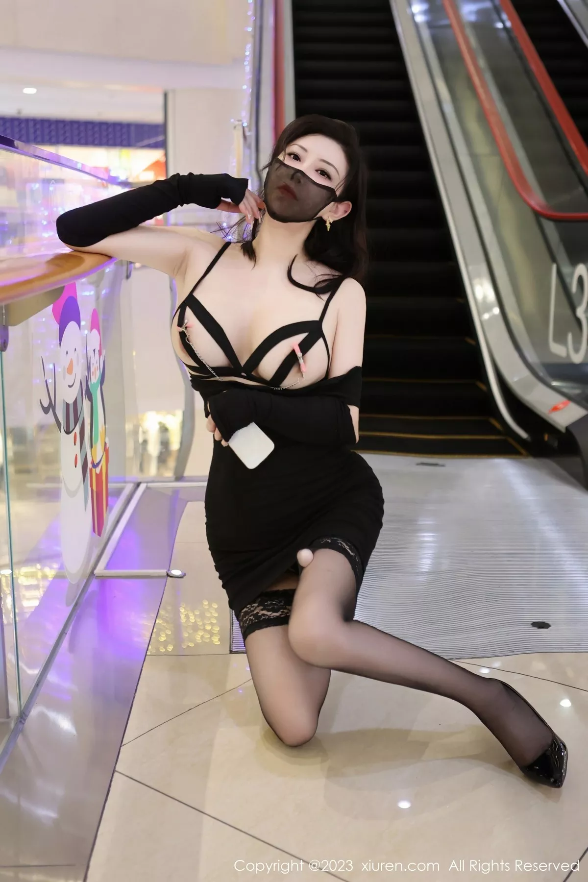 秀人集.com_[XiuRen秀人网]No.6515_模特王婉悠Queen性感黑色情趣内衣配蕾丝袜秀惹火身材诱惑写真80P