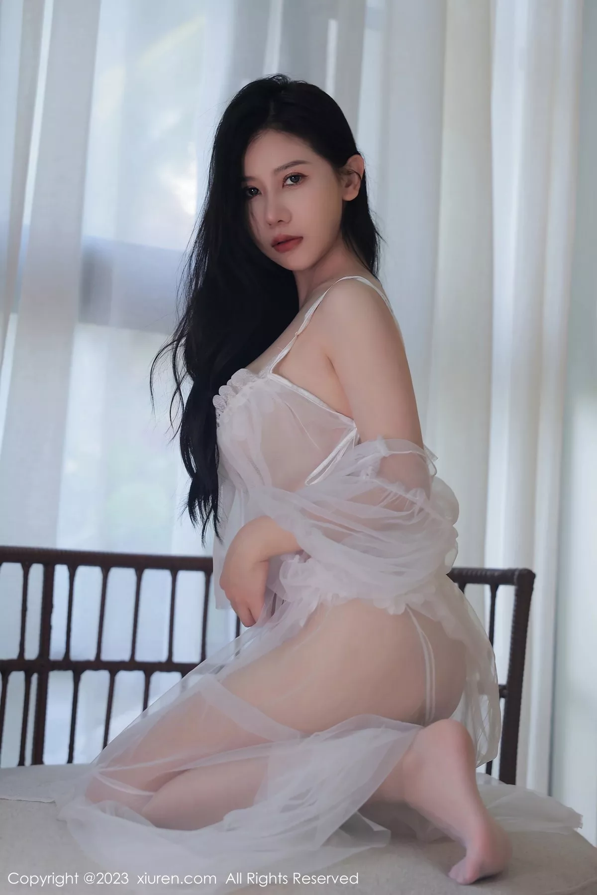 秀人集.com_[XiuRen秀人网]No.6521_模特尹甜甜性感白色网纱情趣服饰配白丝袜秀完美身材诱惑写真63P