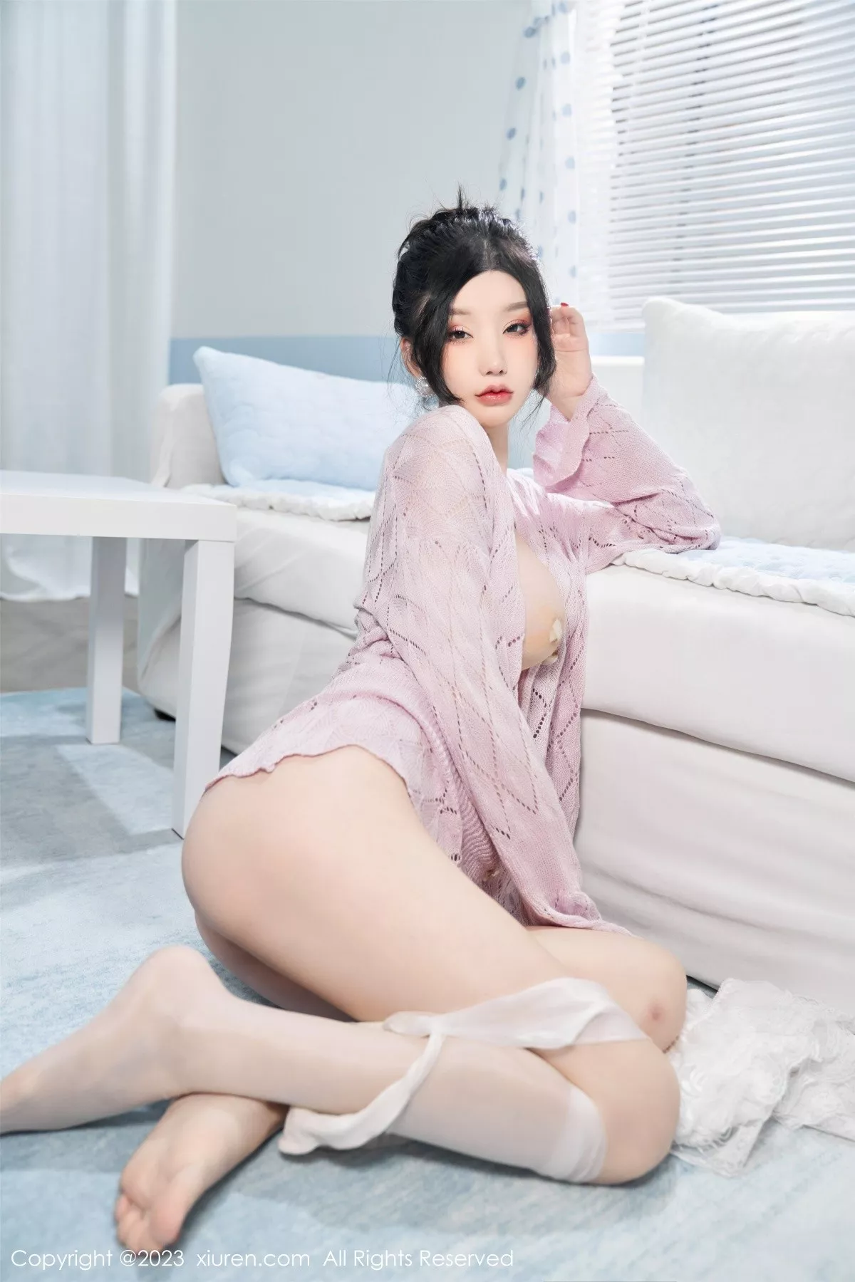 秀人集.com_[XiuRen秀人网]No.6580_女神周于希Sally性感粉色服饰配超薄肉丝半脱露豪乳遮点诱惑写真80P
